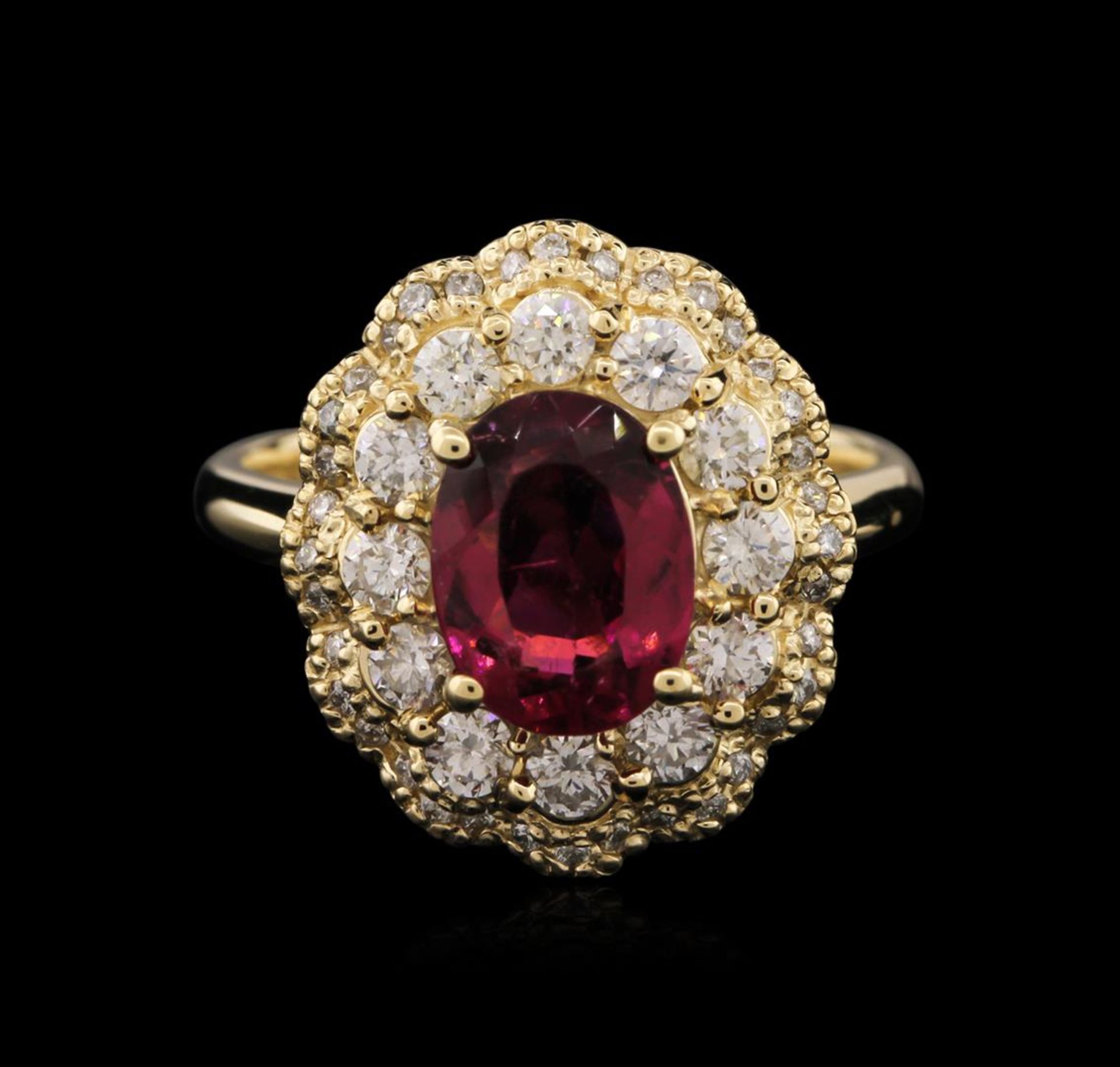 14KT Yellow Gold 1.77 ctw Tourmaline and Diamond Ring - Image 2 of 3