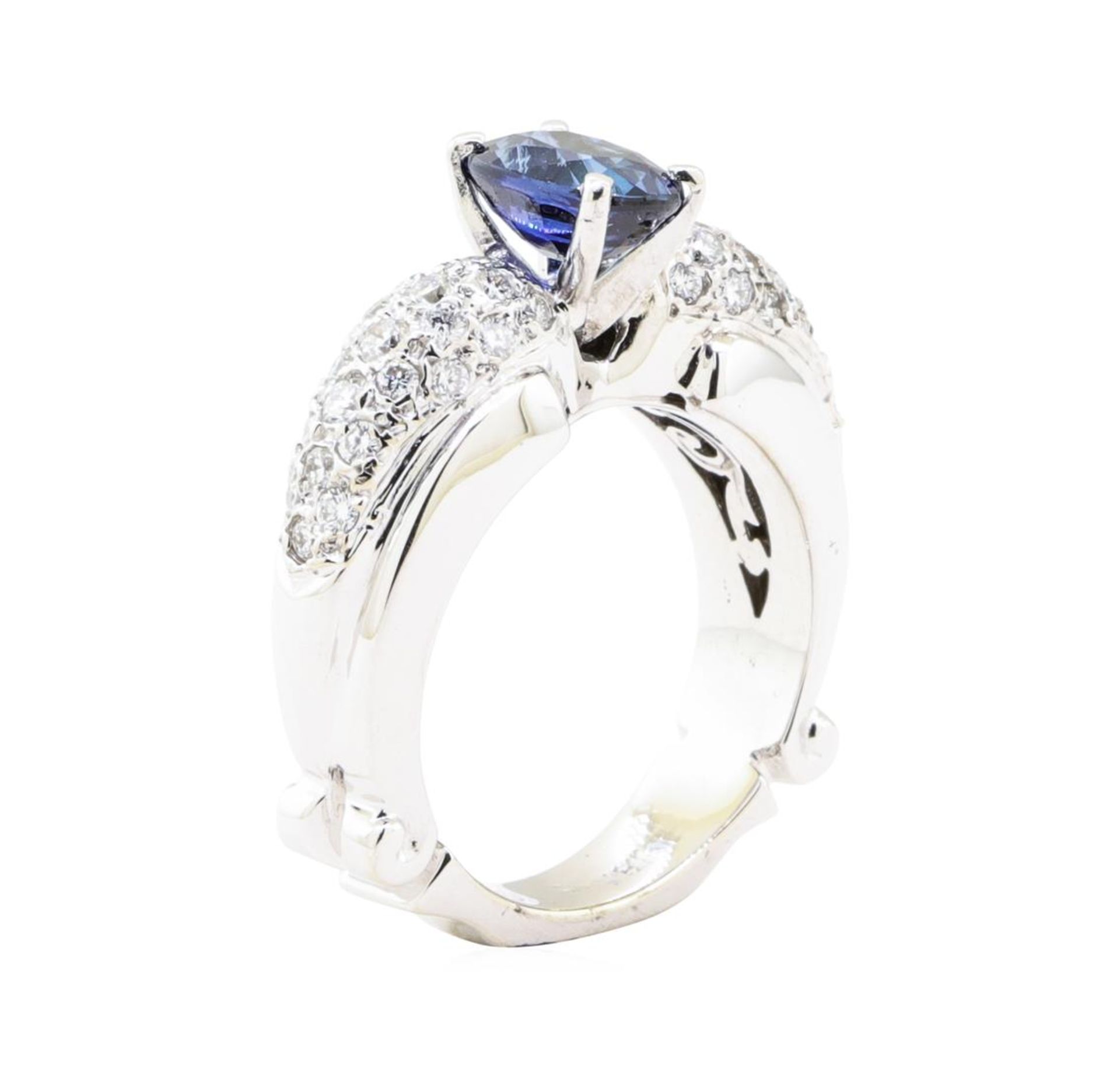 2.81 ctw Sapphire And Diamond Ring - 18KT White Gold - Image 4 of 5