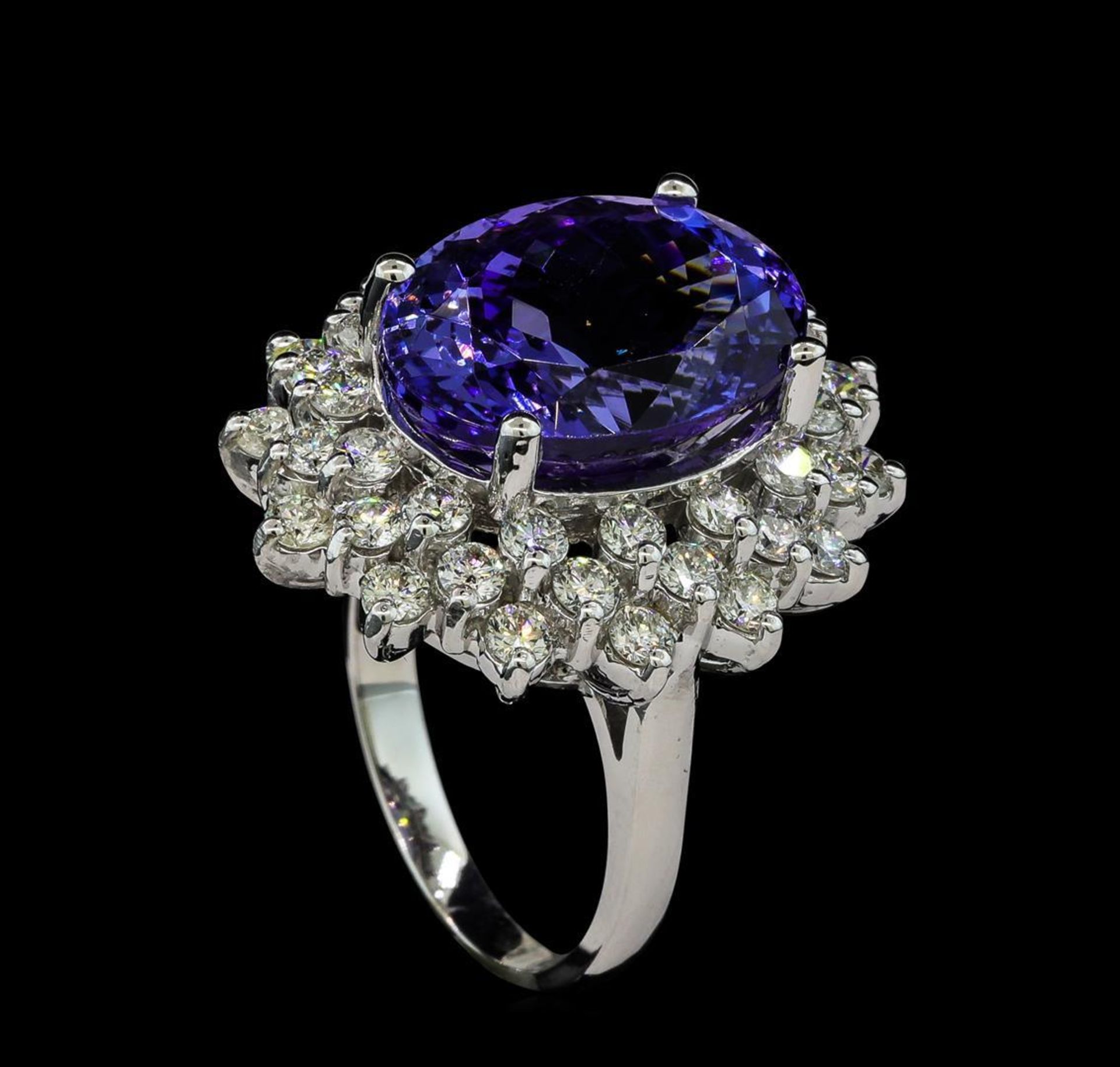 12.04 ctw Tanzanite and Diamond Ring - 14KT White Gold - Image 4 of 5