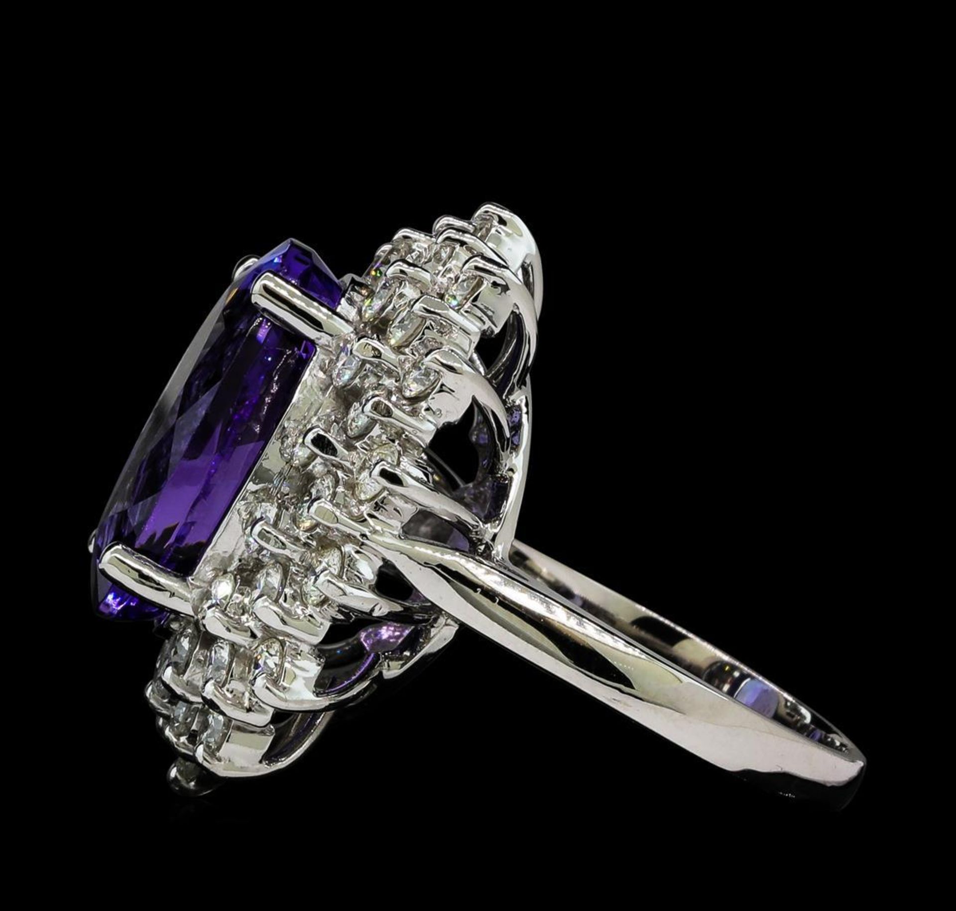 12.04 ctw Tanzanite and Diamond Ring - 14KT White Gold - Image 3 of 5