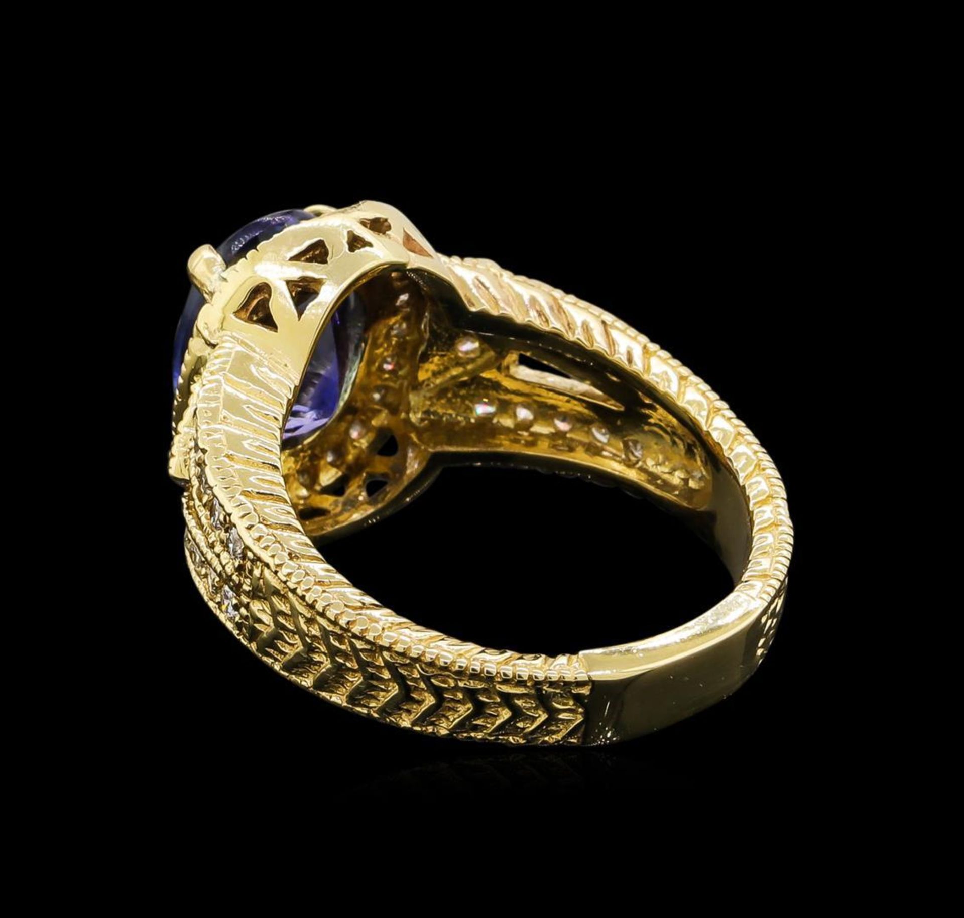 14KT Yellow Gold 2.70 ctw Tanzanite and Diamond Ring - Image 3 of 5