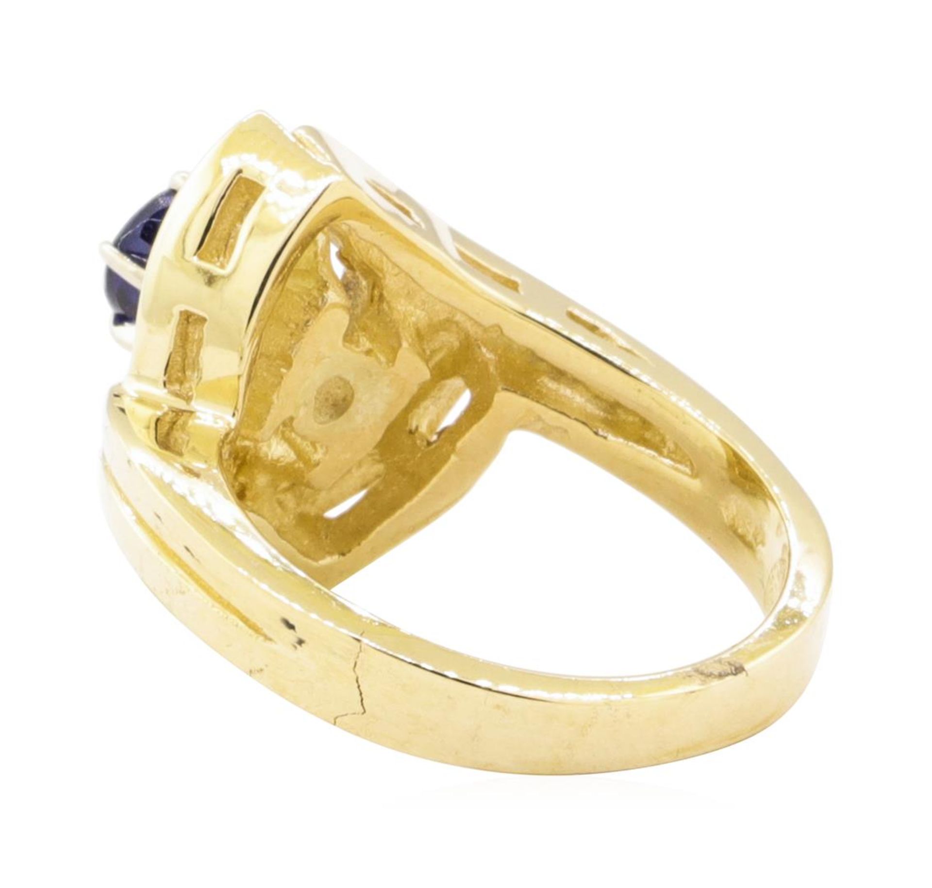 1.05 ctw Blue Sapphire And Diamond Ring - 14KT Yellow Gold - Image 3 of 5