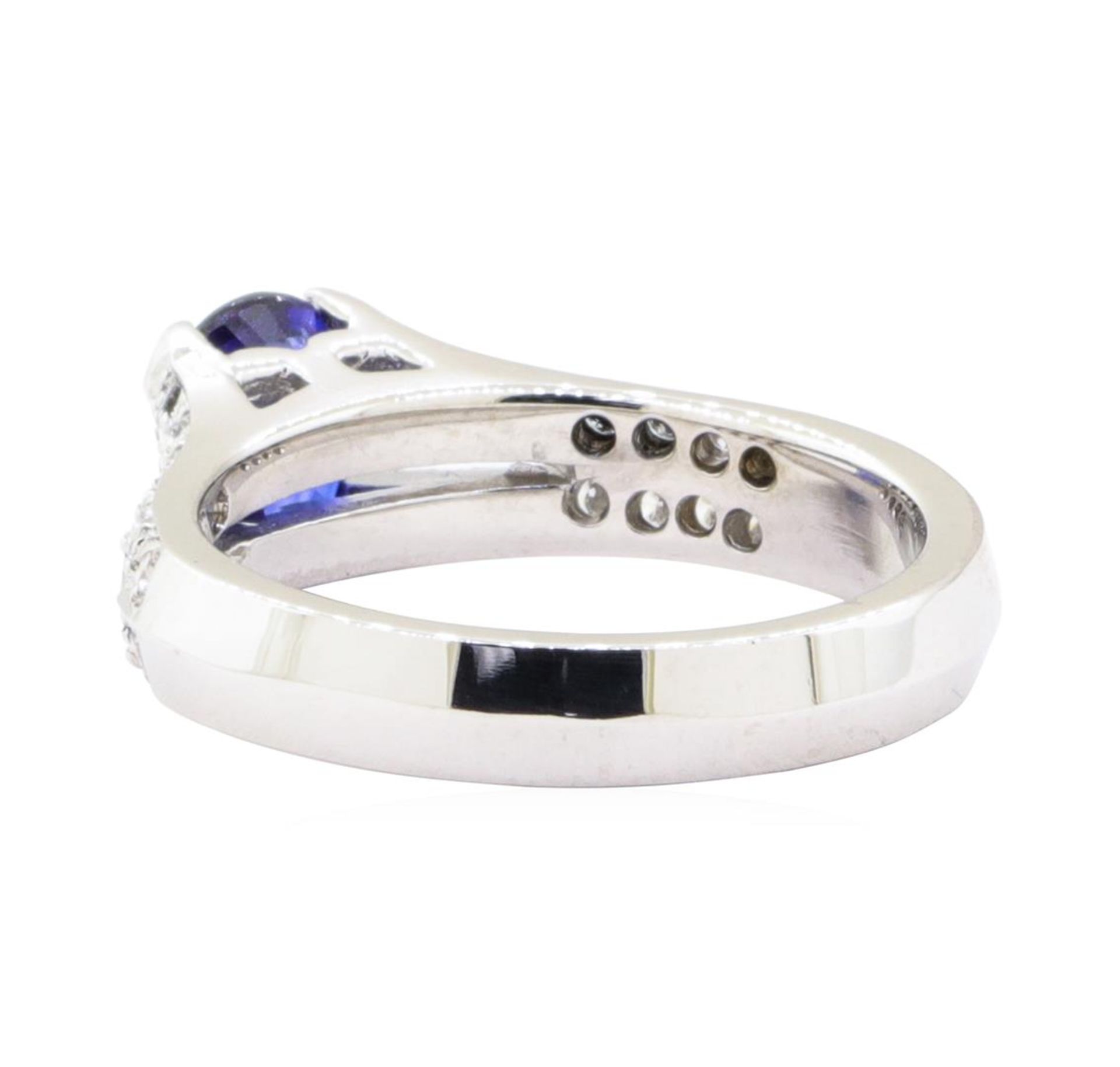 1.28 ctw Sapphire And Diamond Ring - 18KT White Gold - Image 3 of 5