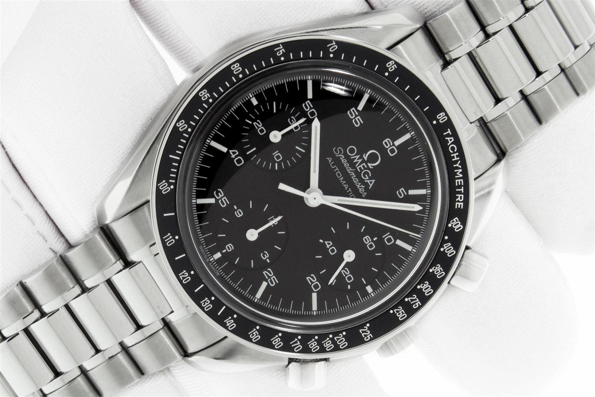 Omega Mens 39MM Speedmaster Automatic Stainless Steel Chronograph Watch - Image 2 of 9