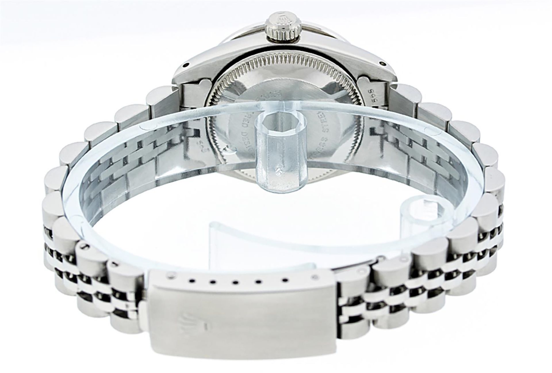 Rolex Ladies Stainless Steel Blue Vignette Diamond & Sapphire Datejust Wriswatch - Image 6 of 9
