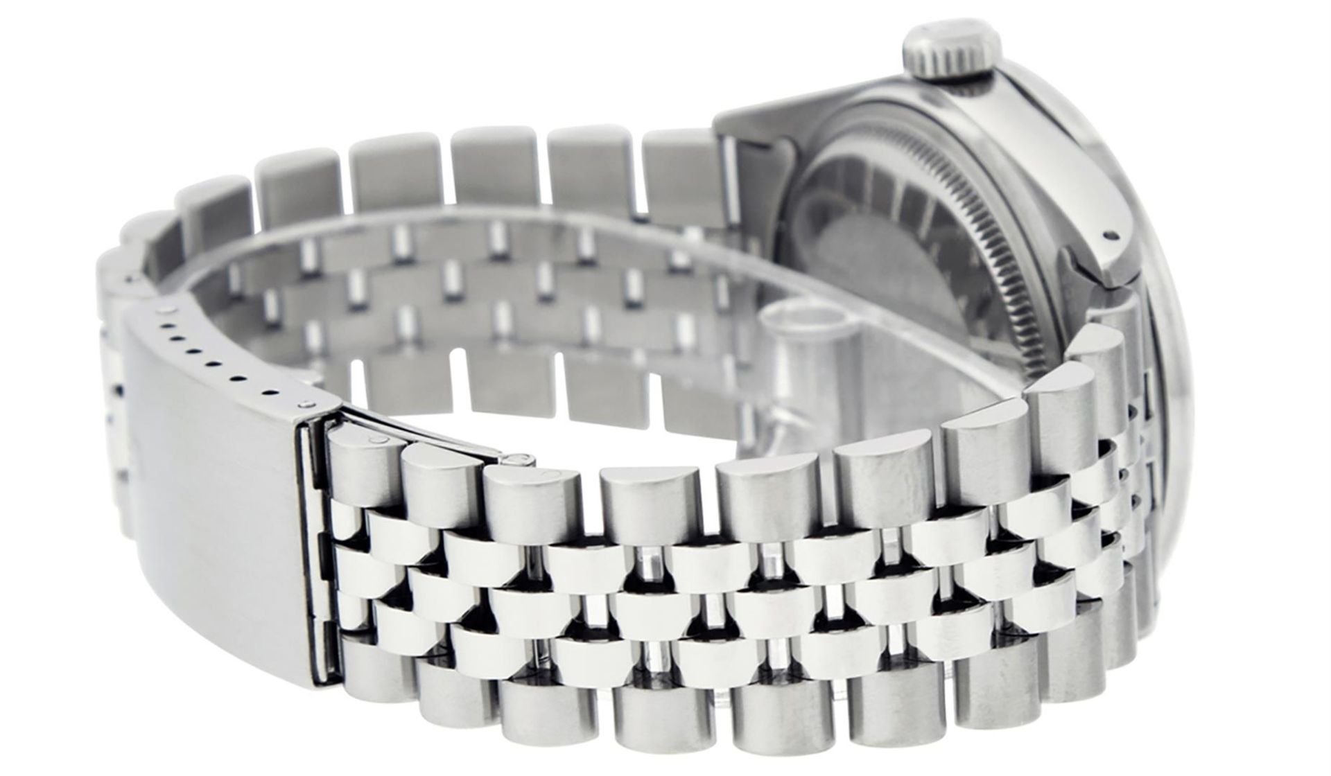 Rolex Mens Stainless Steel Black Diamond 36MM Datejust Wristwatch - Image 5 of 9