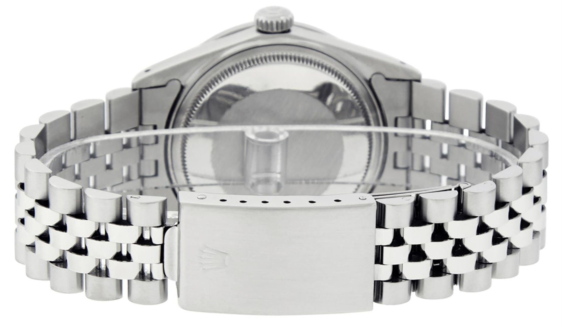 Rolex Mens Stainless Steel Black Diamond 36MM Datejust Wristwatch - Image 8 of 9