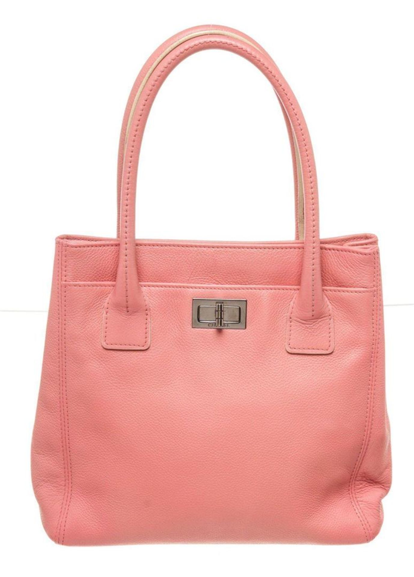 Chanel Pink Leather Small Shopper Bag