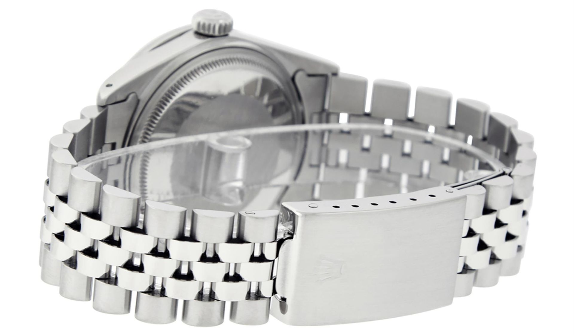 Rolex Mens Stainless Steel Black Diamond 36MM Datejust Wristwatch - Image 9 of 9