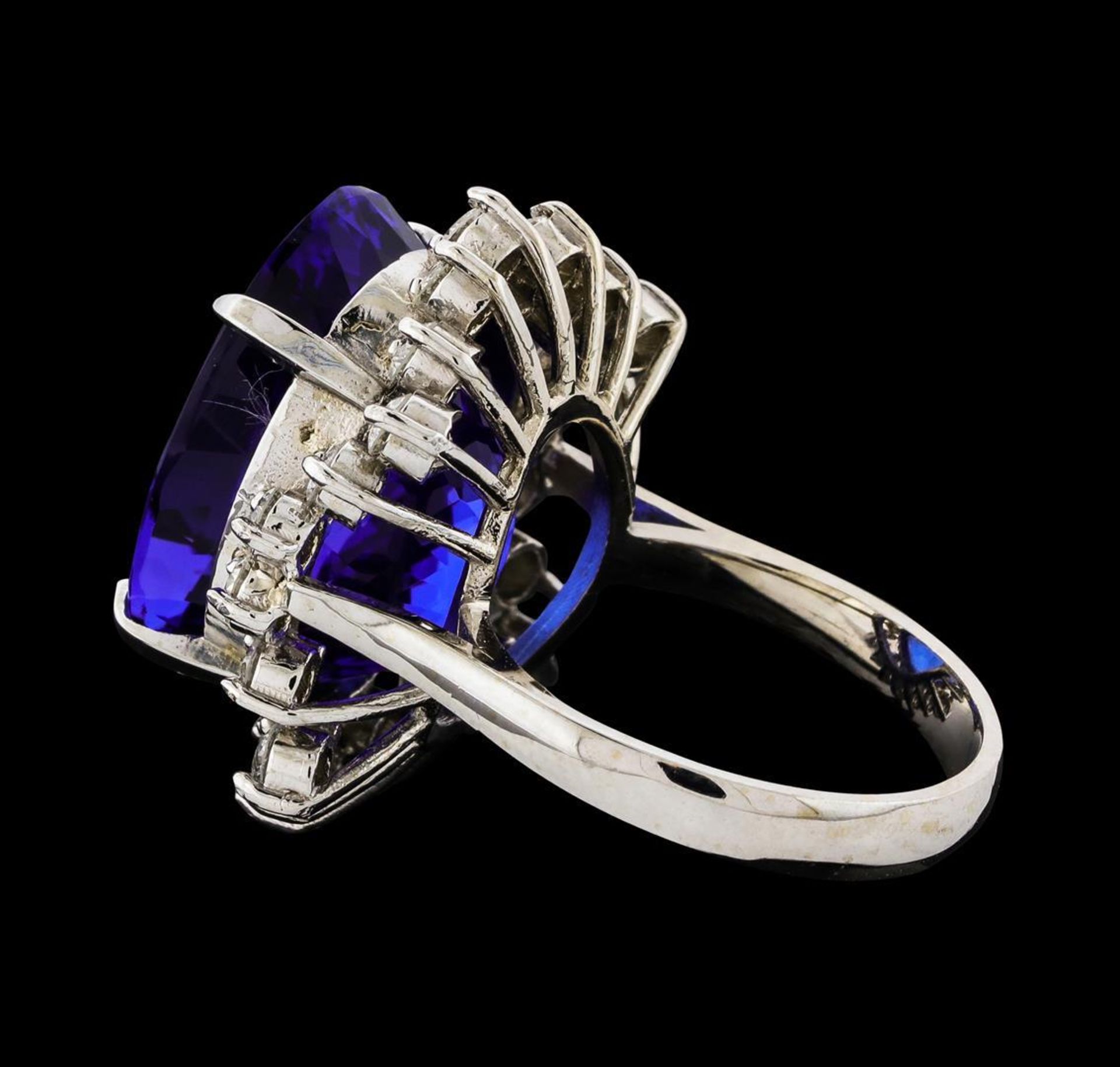 GIA Cert 22.45 ctw Tanzanite and Diamond Ring - 14KT White Gold - Image 3 of 6