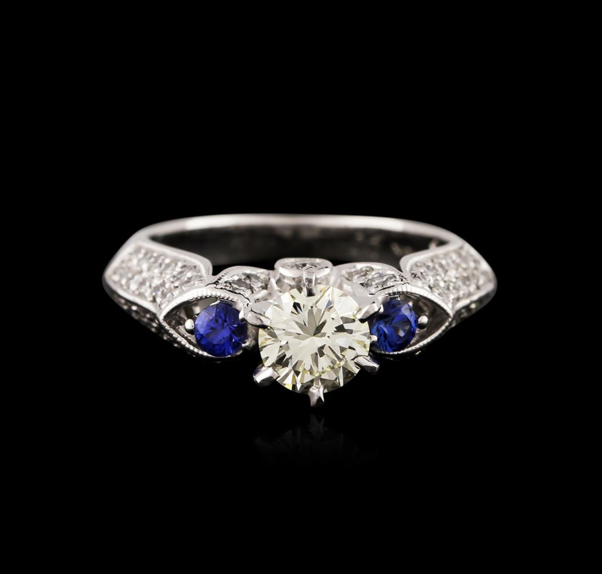 18KT White Gold 1.30 ctw Sapphire and Diamond Ring - Image 2 of 4