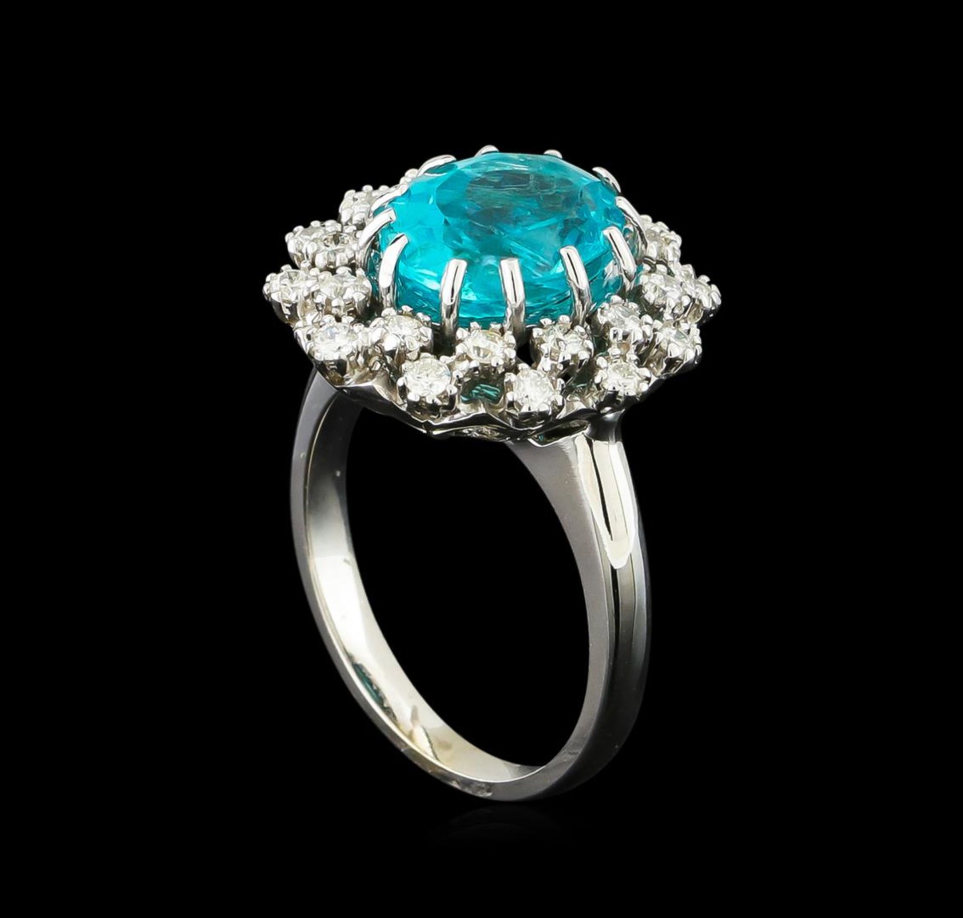 4.08 ctw Apatite and Diamond Ring - 14KT White Gold - Image 4 of 4