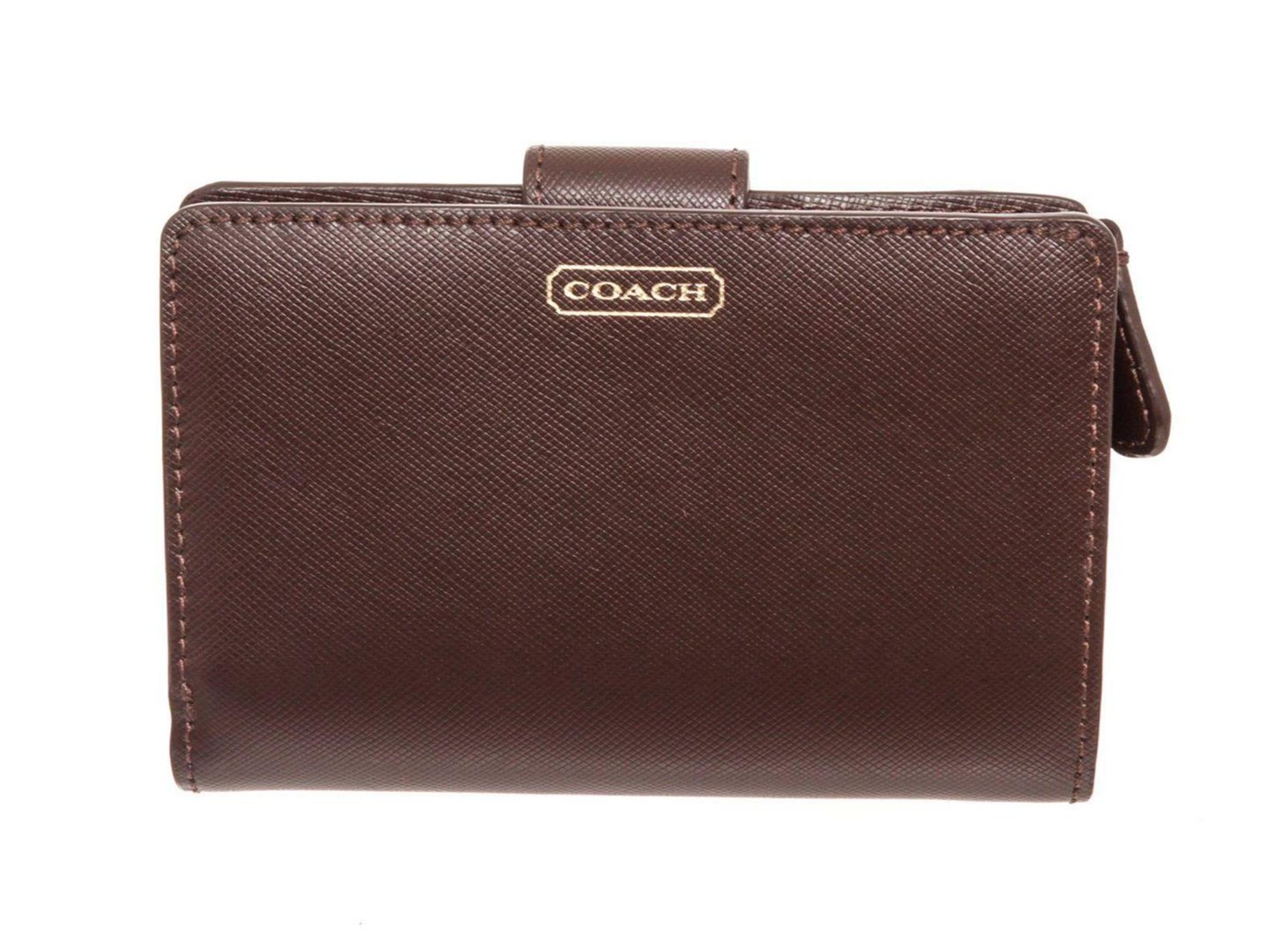 Coach Brown Darcy Leather Tab Wallet