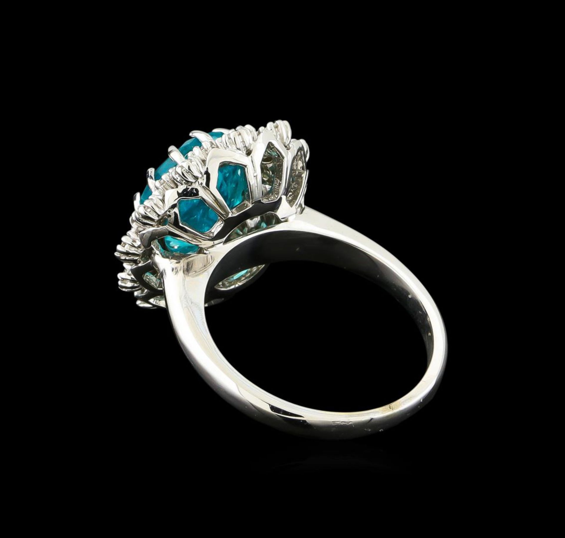 4.08 ctw Apatite and Diamond Ring - 14KT White Gold - Image 3 of 4