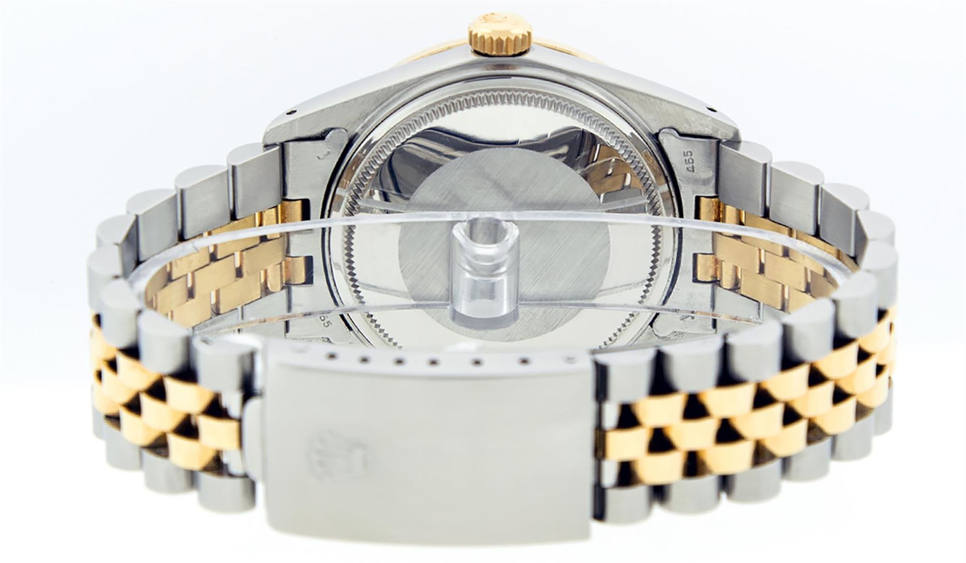 Rolex Mens 2 Tone Brown Diamond & Sapphire 36MM Oyster Perpetual Datejust - Image 6 of 9