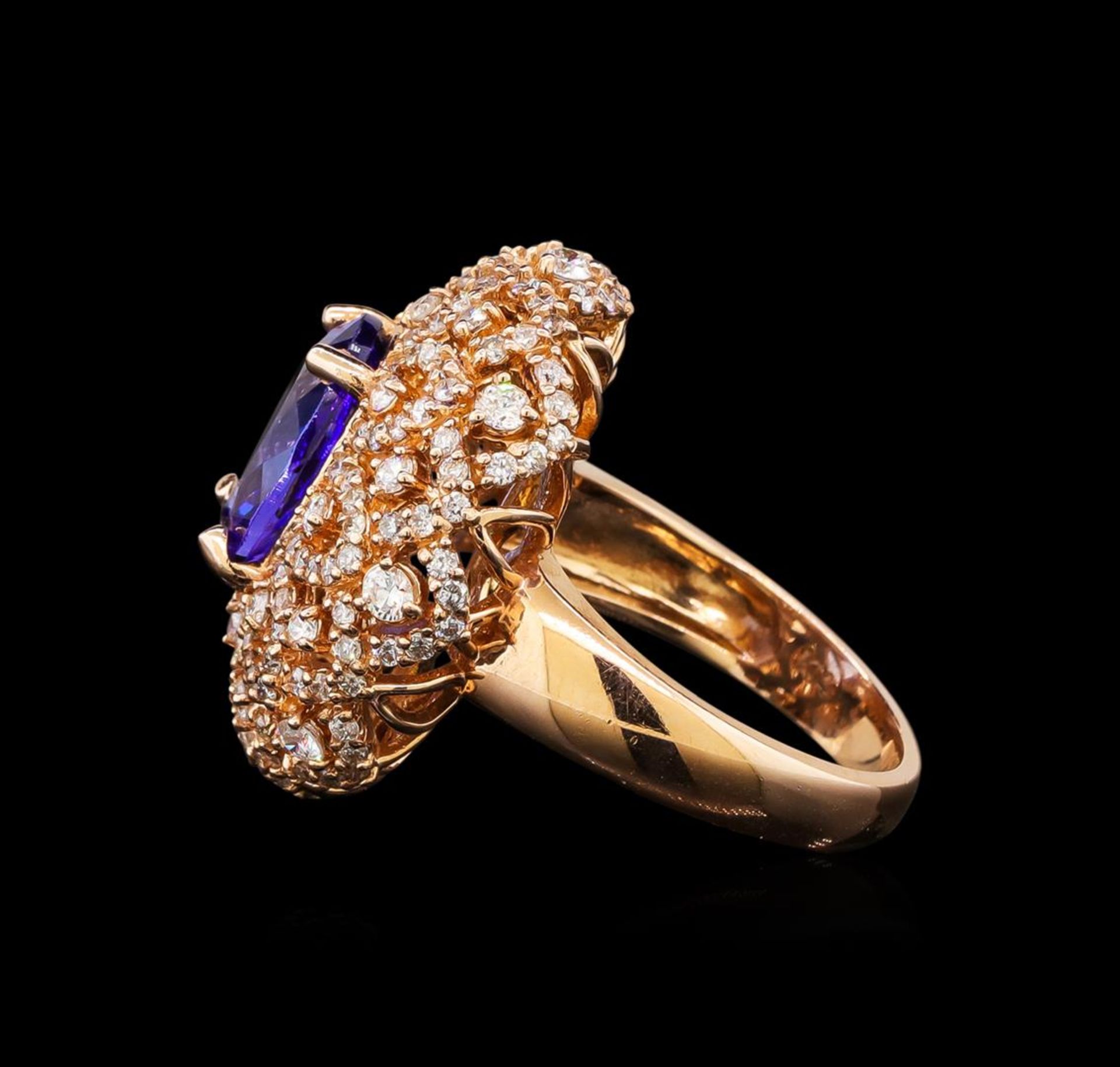 14KT Rose Gold 4.34 ctw Tanzanite and Diamond Ring - Image 3 of 5