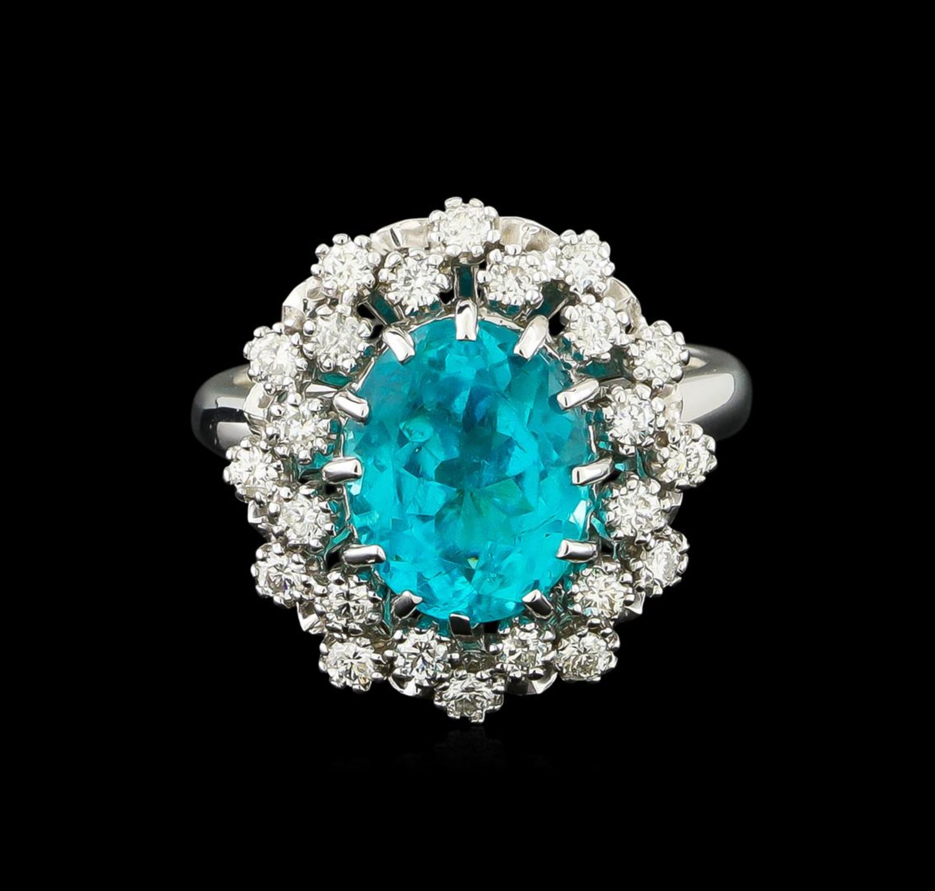 4.08 ctw Apatite and Diamond Ring - 14KT White Gold - Image 2 of 4