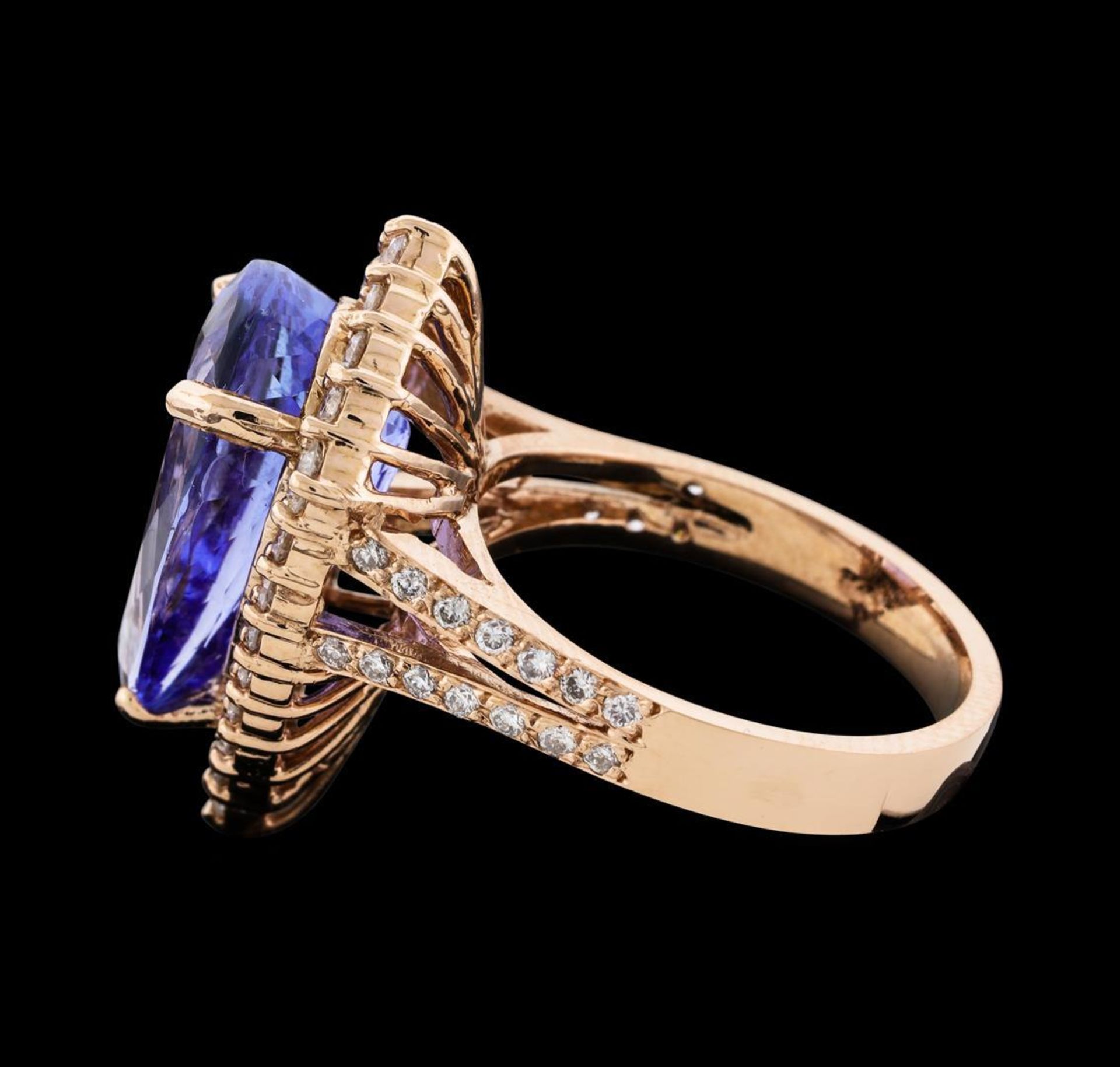 8.62 ctw Tanzanite and Diamond Ring - 14KT Rose Gold - Image 3 of 6