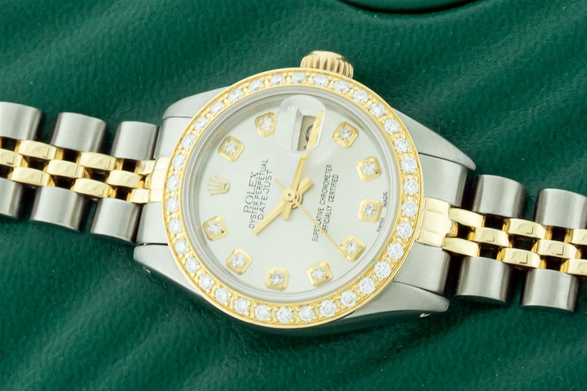 Ladies 26MM Datejust Silver Diamond Oyster Perpetual 2T and SS - Image 4 of 9