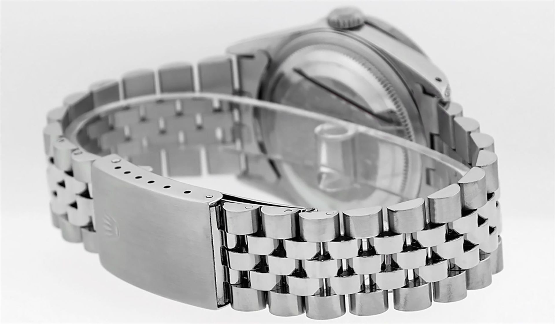 Rolex Mens Stainless Steel Diamond Lugs & Pyramid Bezel Datejust Wristwatch - Image 8 of 8