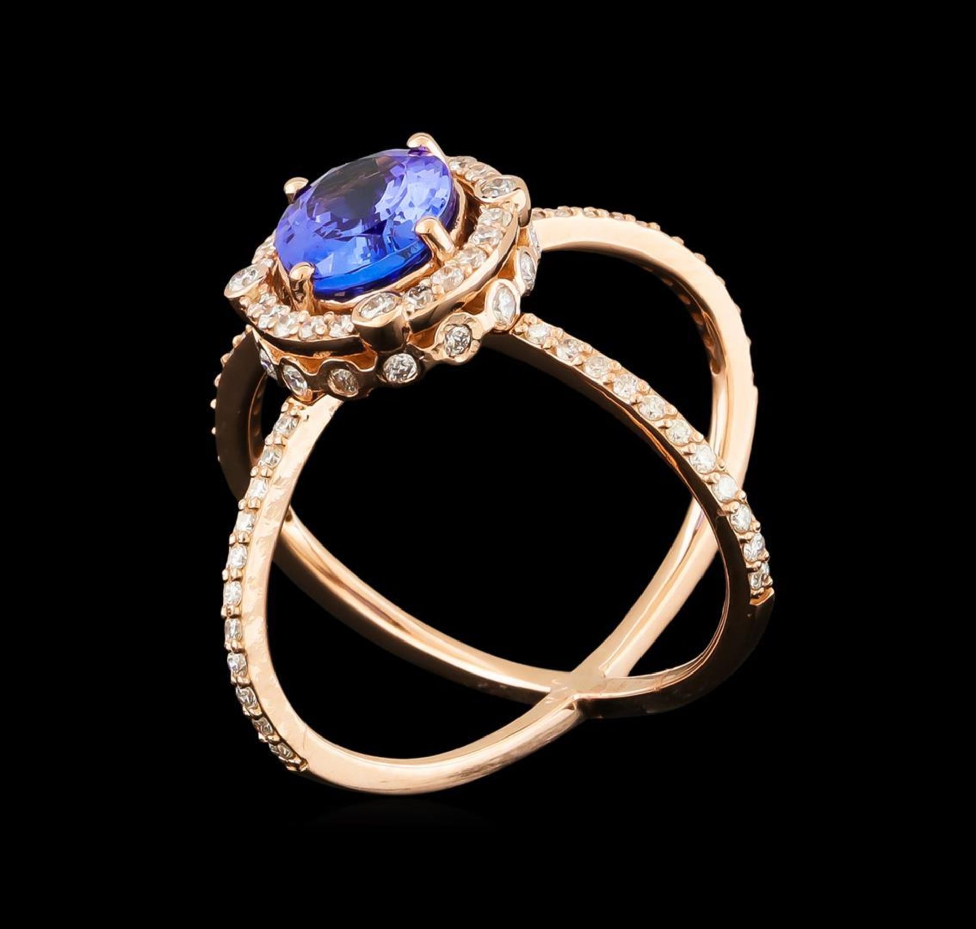 2.28 ctw Tanzanite and Diamond Ring - 14KT Rose Gold - Image 2 of 5