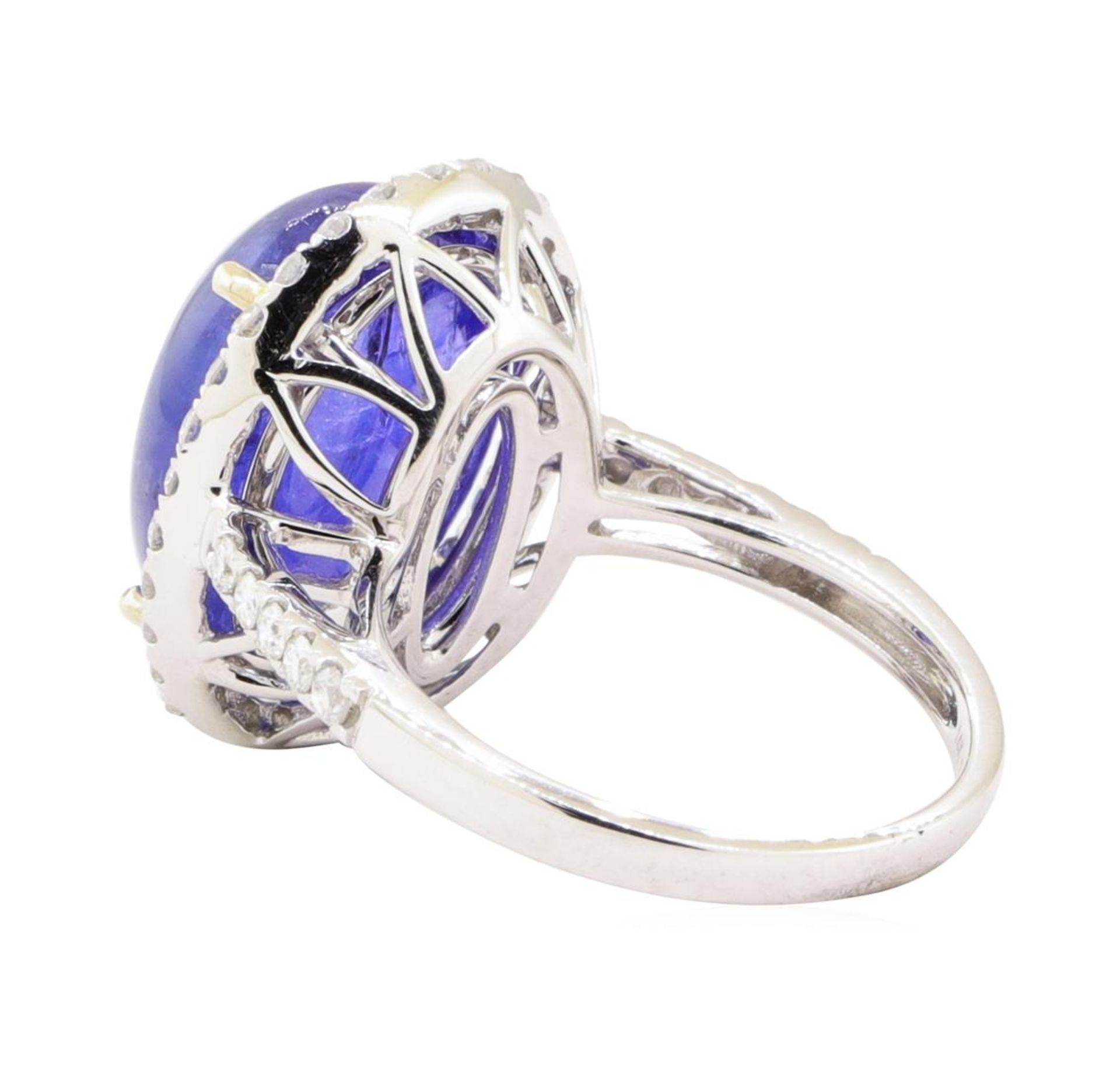 13.60 ctw Tanzanite And Diamond Ring - 14KT White Gold - Image 3 of 5