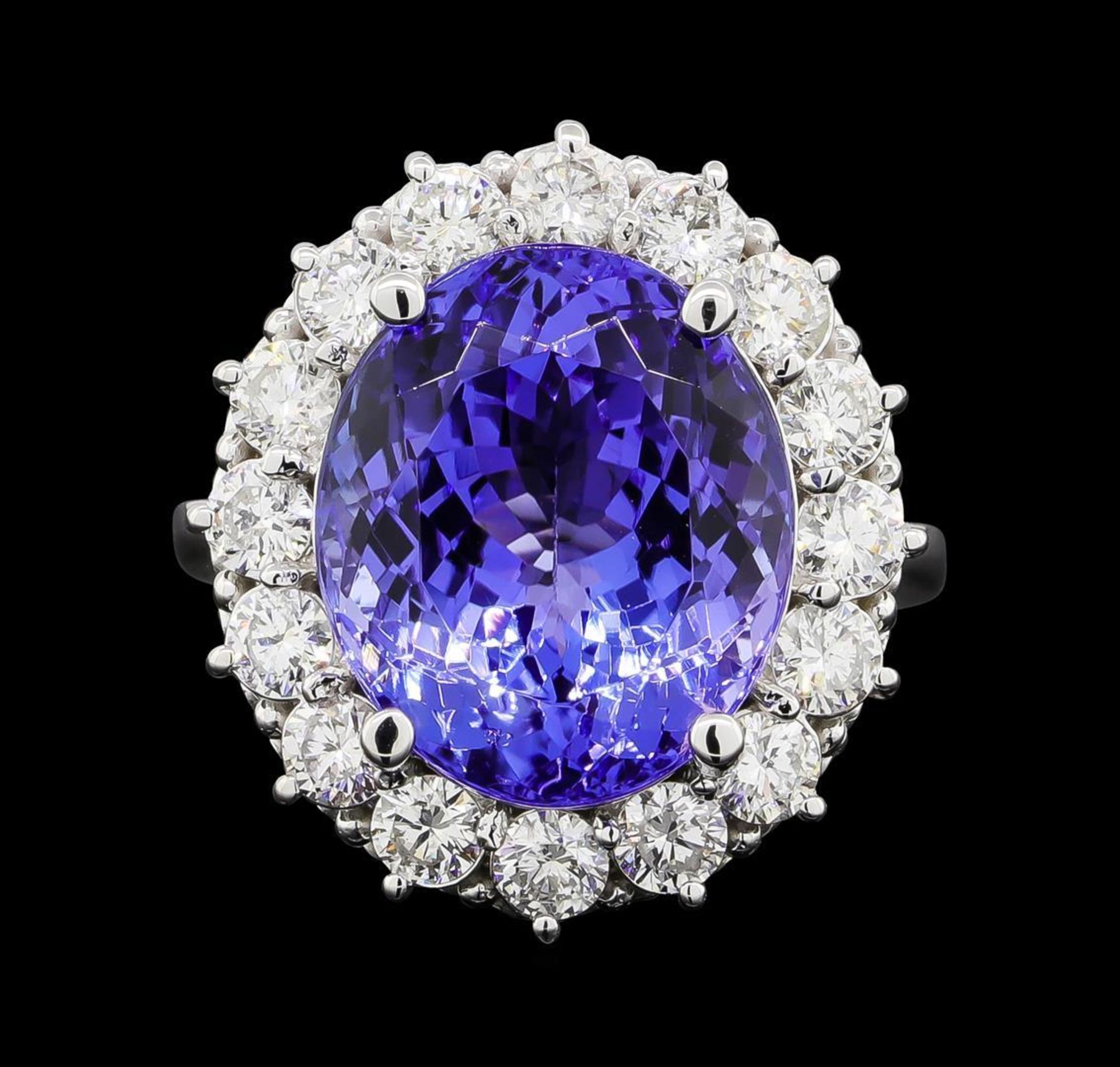 GIA Cert 12.99 ctw Tanzanite and Diamond Ring - 14KT White Gold - Image 2 of 6