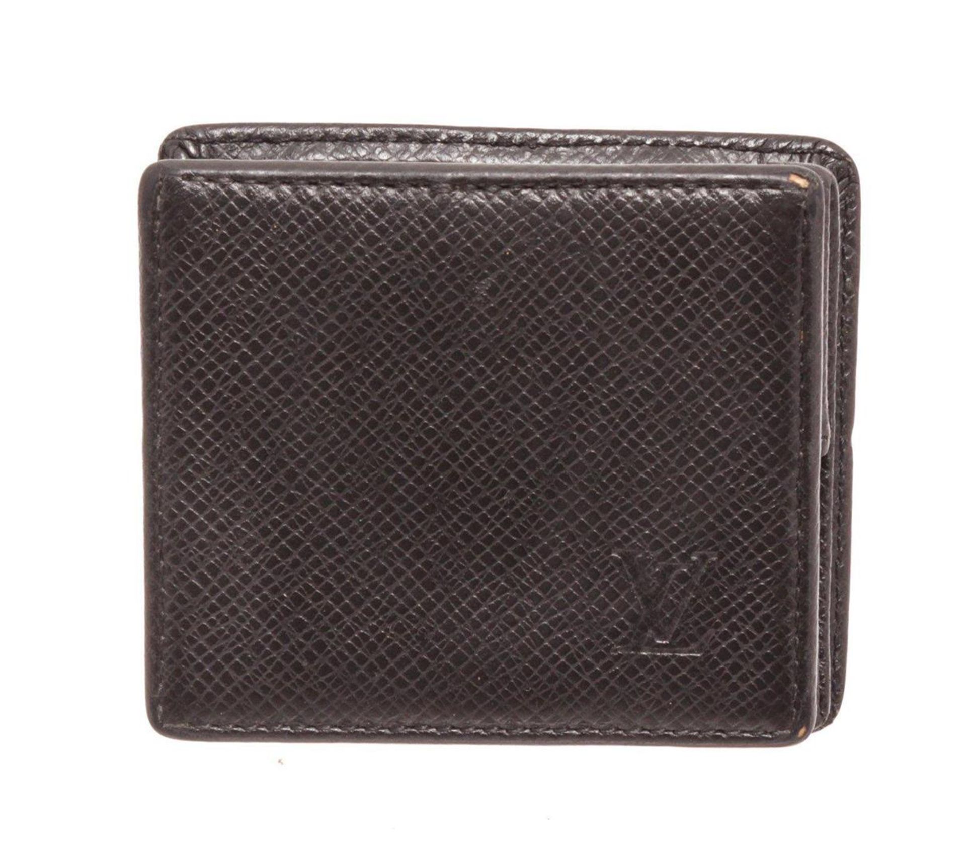 Louis Vuitton Black Taiga Leather Boite Coin Case Wallet