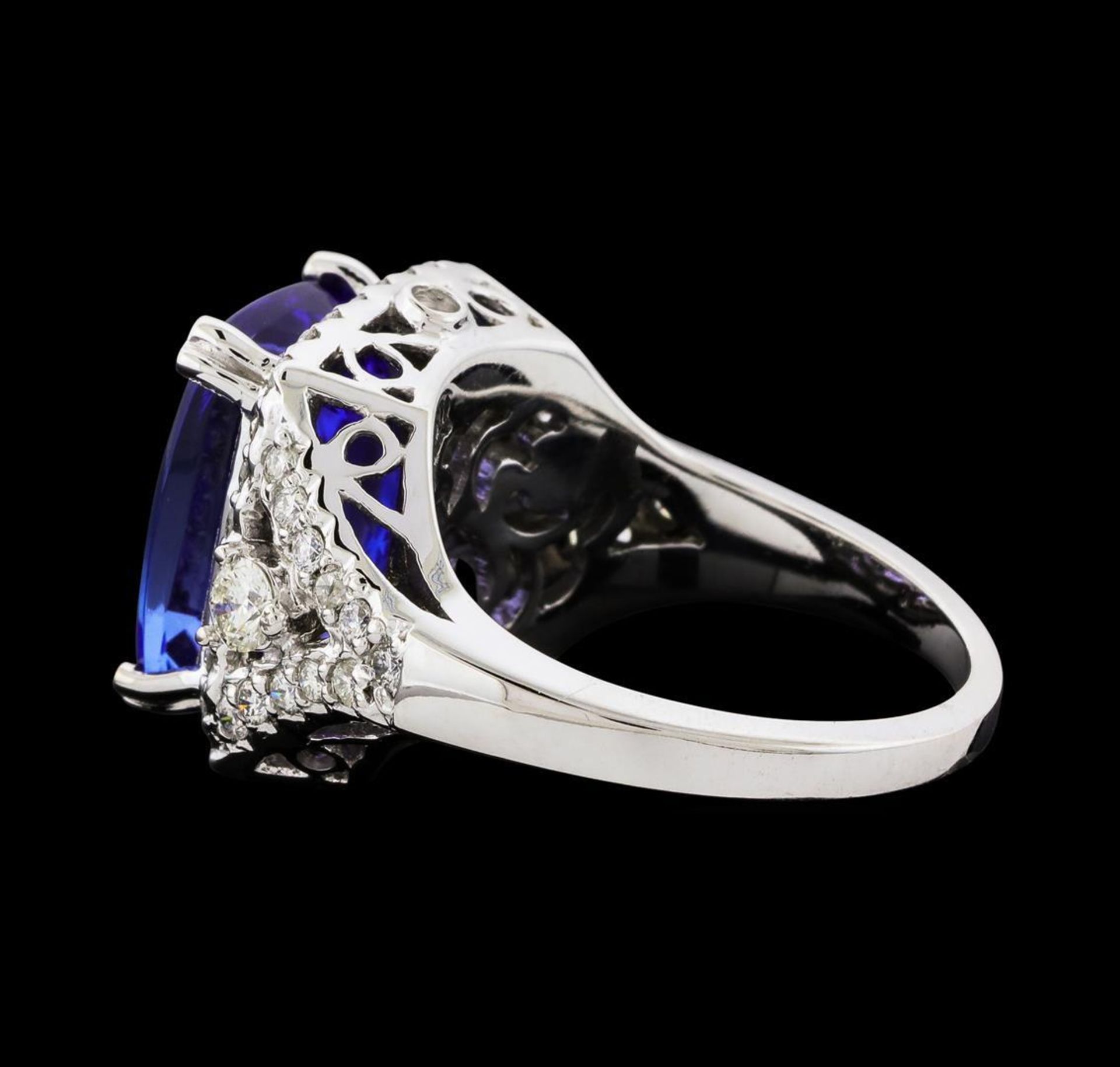 GIA Cert 8.38 ctw Tanzanite and Diamond Ring - 14KT White Gold - Image 3 of 6