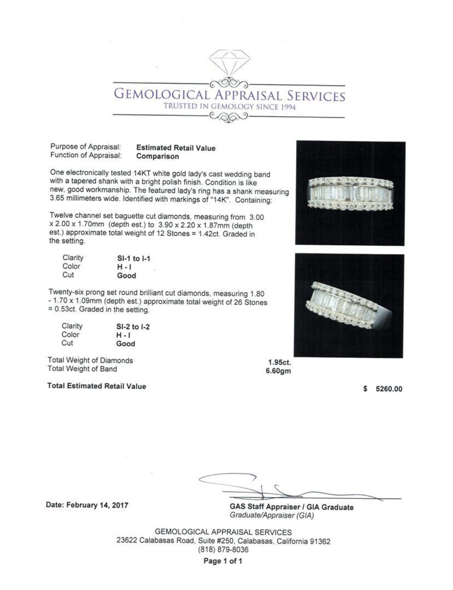 1.95 ctw Diamond Band - 14KT White Gold - Image 5 of 5