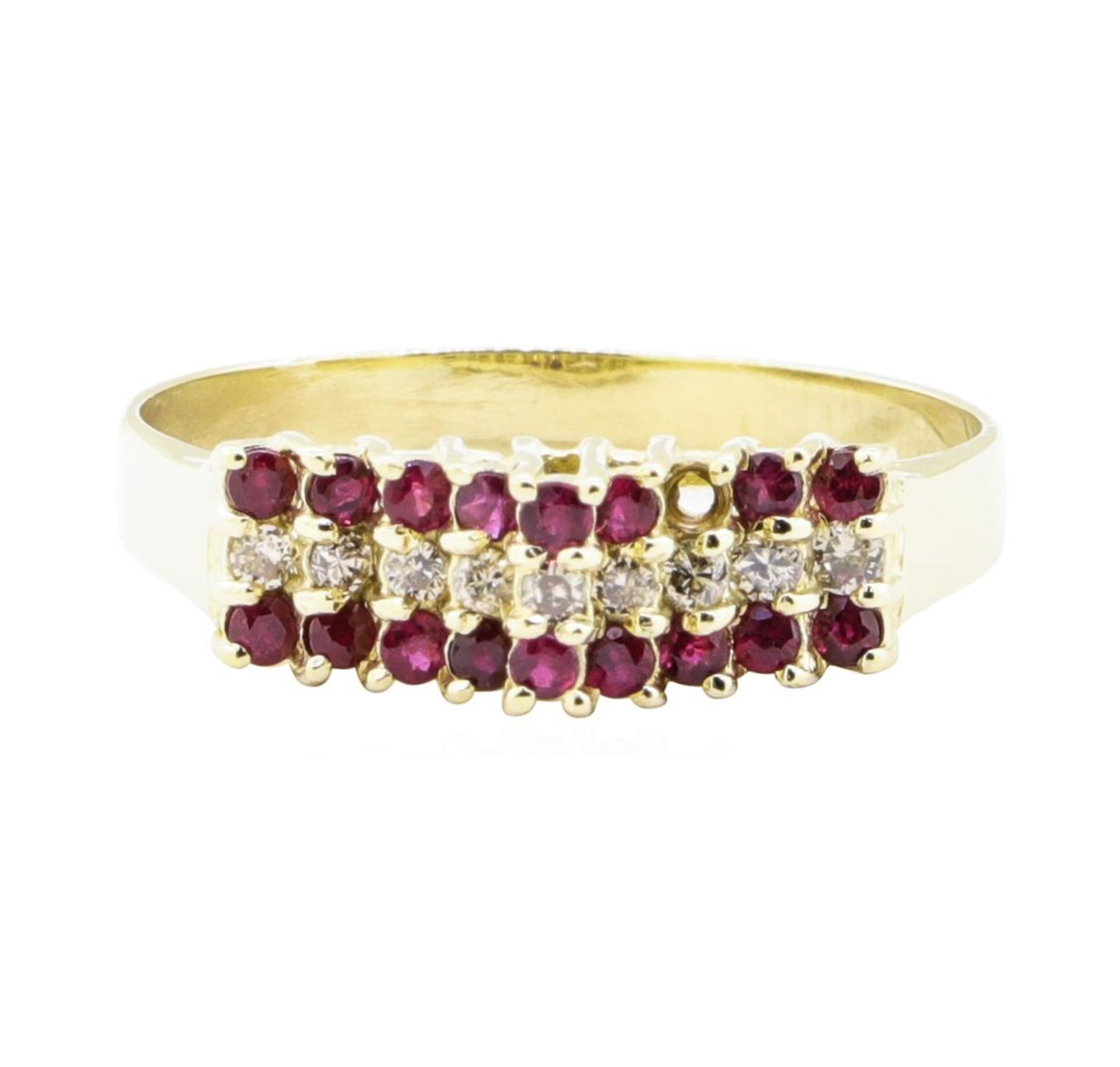 0.70 ctw Ruby and Diamond Ring - 14KT Yellow Gold - Image 2 of 4