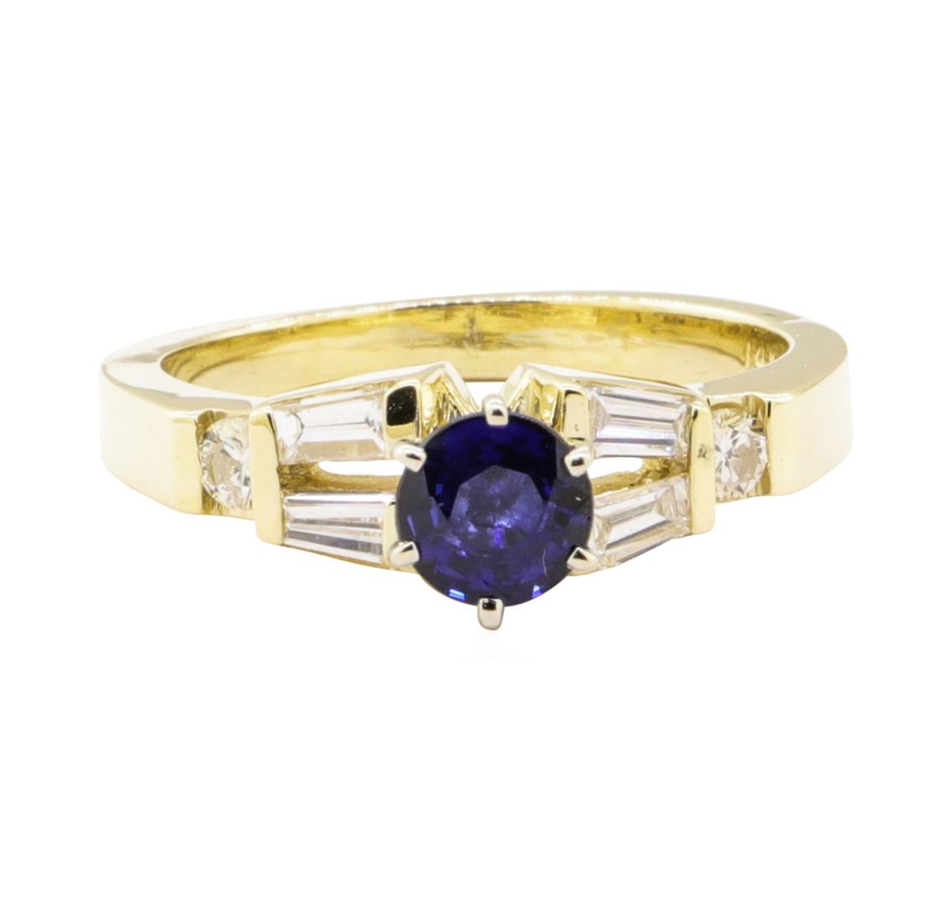 1.40 ctw Blue Sapphire And Diamond Ring - 14KT Yellow Gold - Image 2 of 5