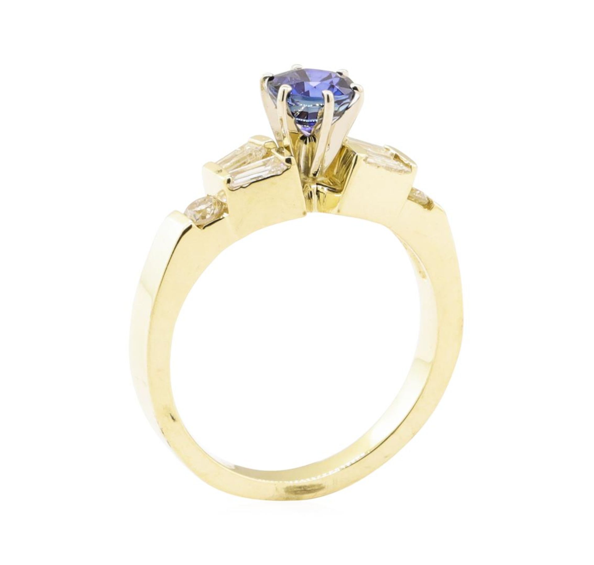 1.40 ctw Blue Sapphire And Diamond Ring - 14KT Yellow Gold - Image 4 of 5