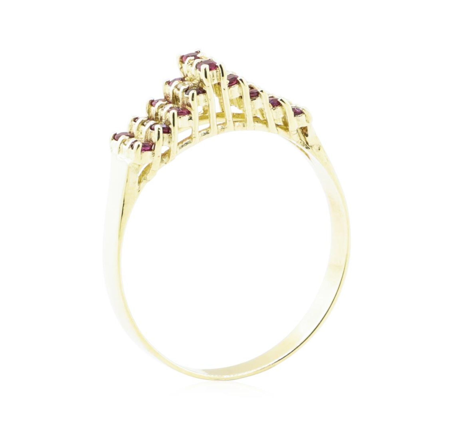 0.70 ctw Ruby and Diamond Ring - 14KT Yellow Gold - Image 4 of 4