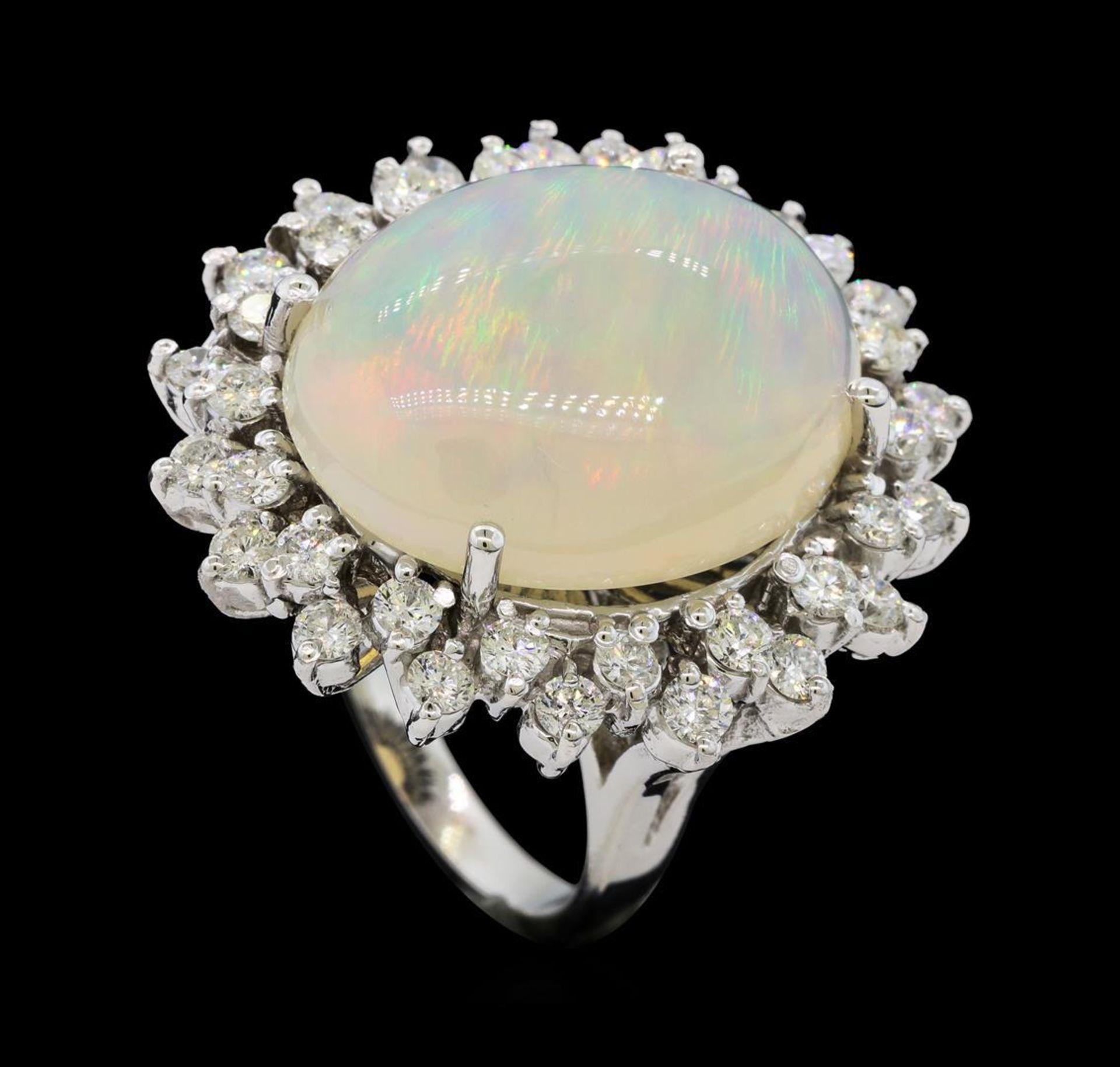 12.57 ctw Opal and Diamond Ring - 14KT White Gold - Image 4 of 5