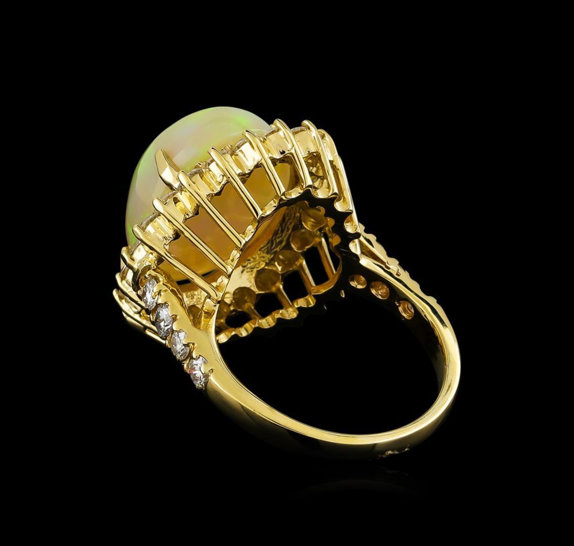 11.30 ctw Opal and Diamond Ring - 14KT Yellow Gold - Image 3 of 5