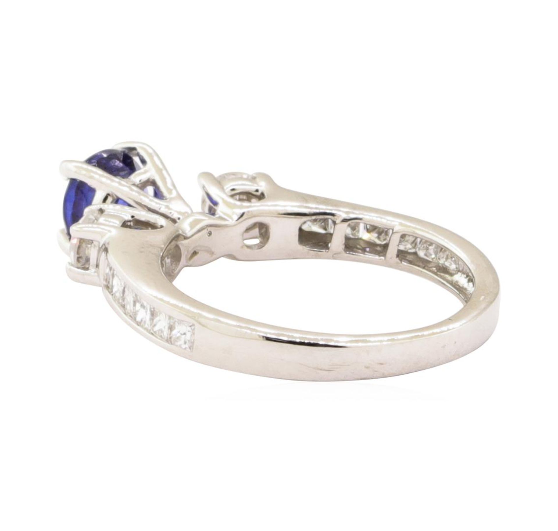 1.23 ctw Blue Sapphire and Diamond Ring - 14KT White Gold - Image 3 of 4
