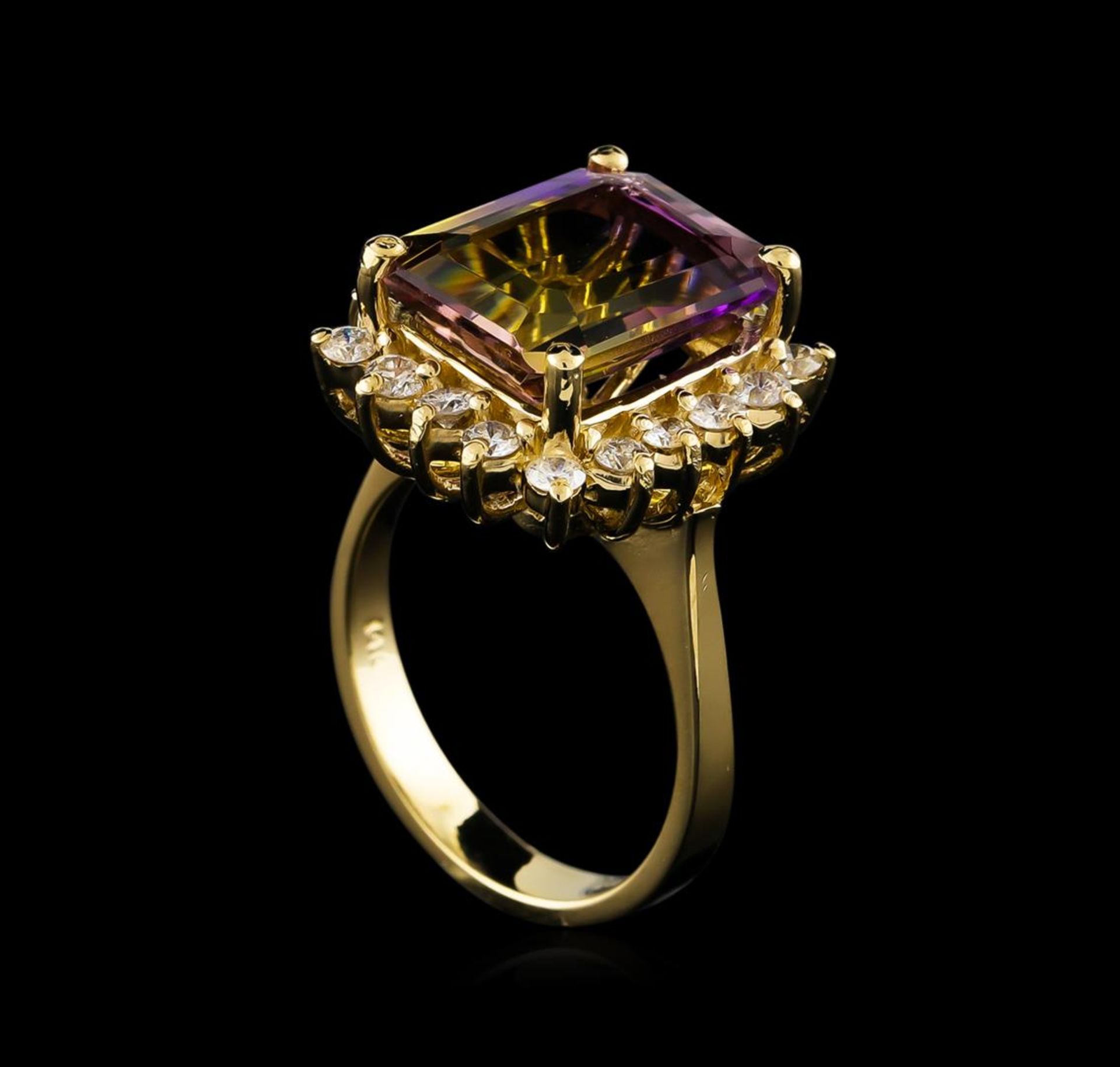 5.04 ctw Ametrine and Diamond Ring - 14KT Yellow Gold - Image 4 of 4