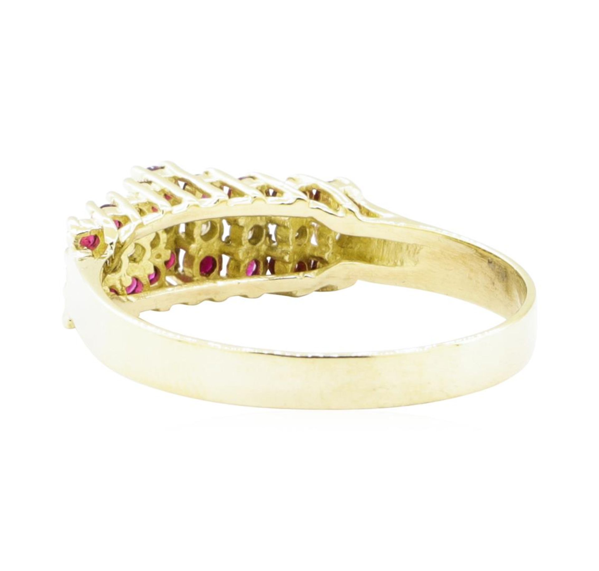 0.70 ctw Ruby and Diamond Ring - 14KT Yellow Gold - Image 3 of 4