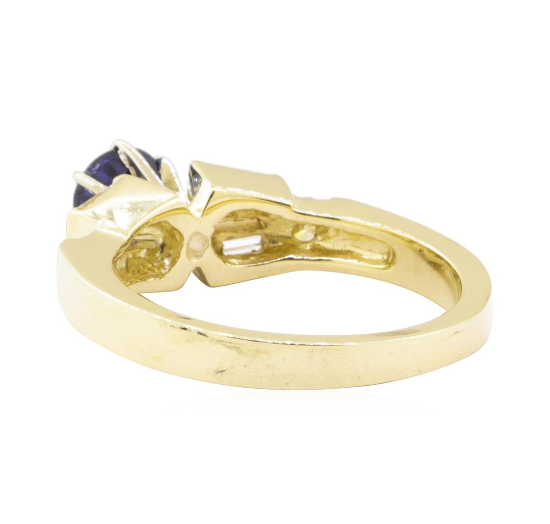 1.40 ctw Blue Sapphire And Diamond Ring - 14KT Yellow Gold - Image 3 of 5