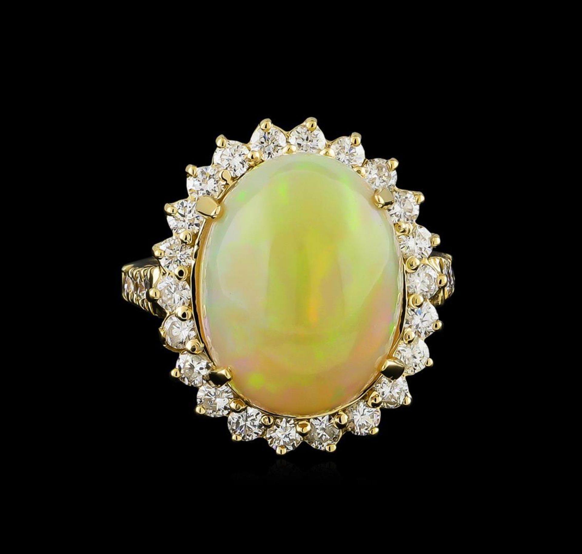 11.30 ctw Opal and Diamond Ring - 14KT Yellow Gold - Image 2 of 5