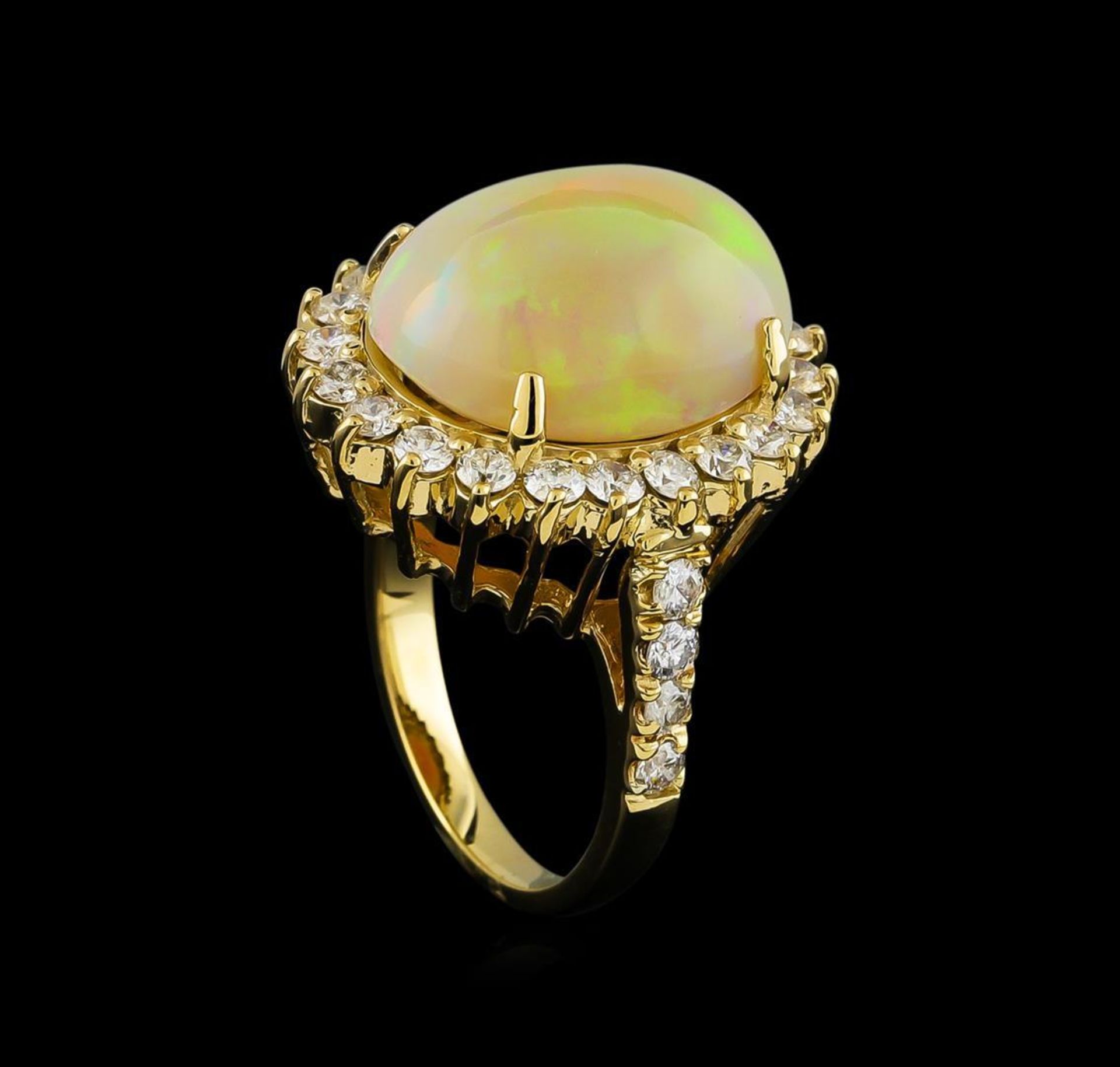 11.30 ctw Opal and Diamond Ring - 14KT Yellow Gold - Image 4 of 5
