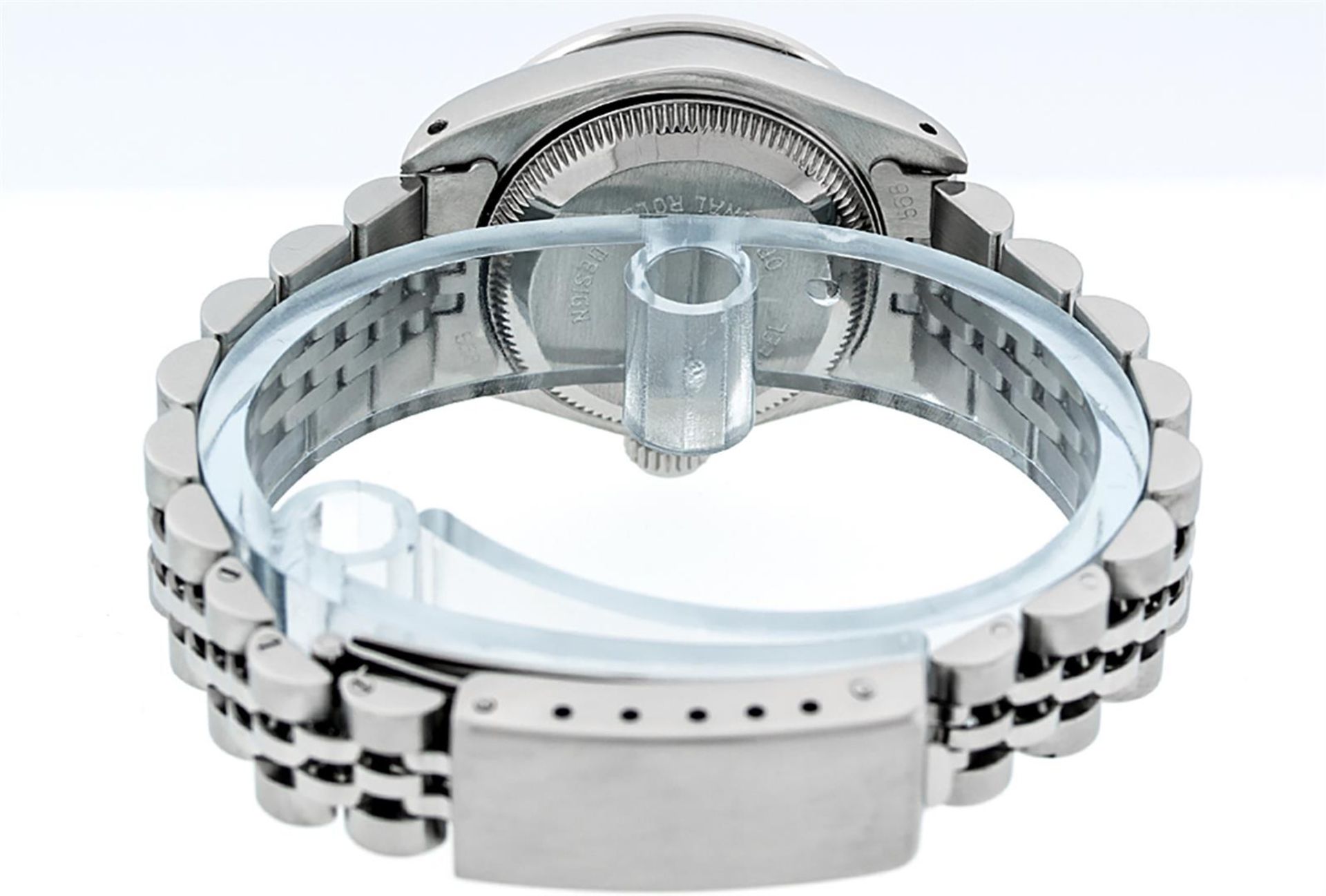 Rolex Ladies Stainless Steel Blue Vignette Diamond Lugs & Sapphire Datejust Wris - Image 4 of 8