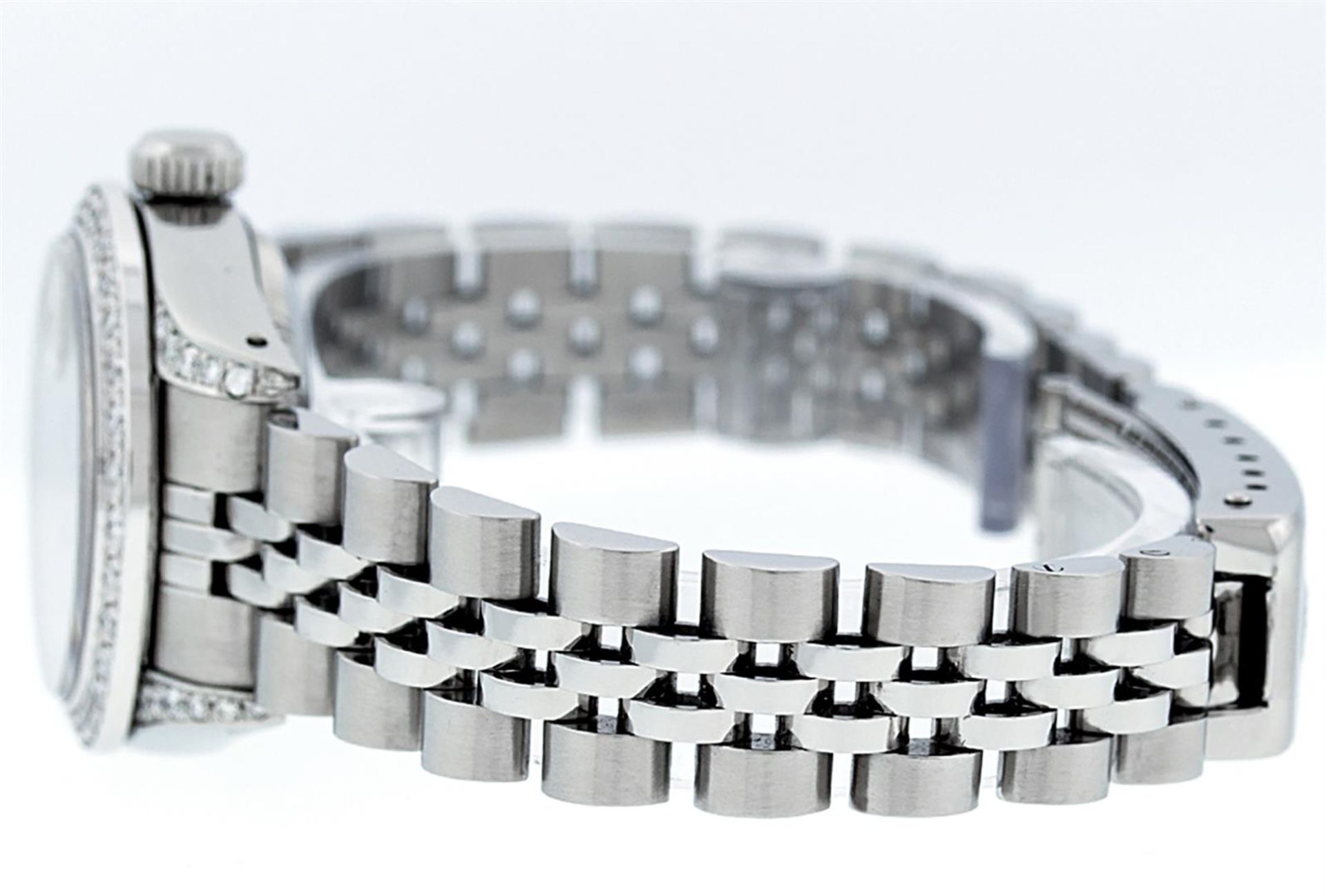 Rolex Ladies Stainless Steel Blue Vignette Diamond Lugs & Sapphire Datejust Wris - Image 8 of 8