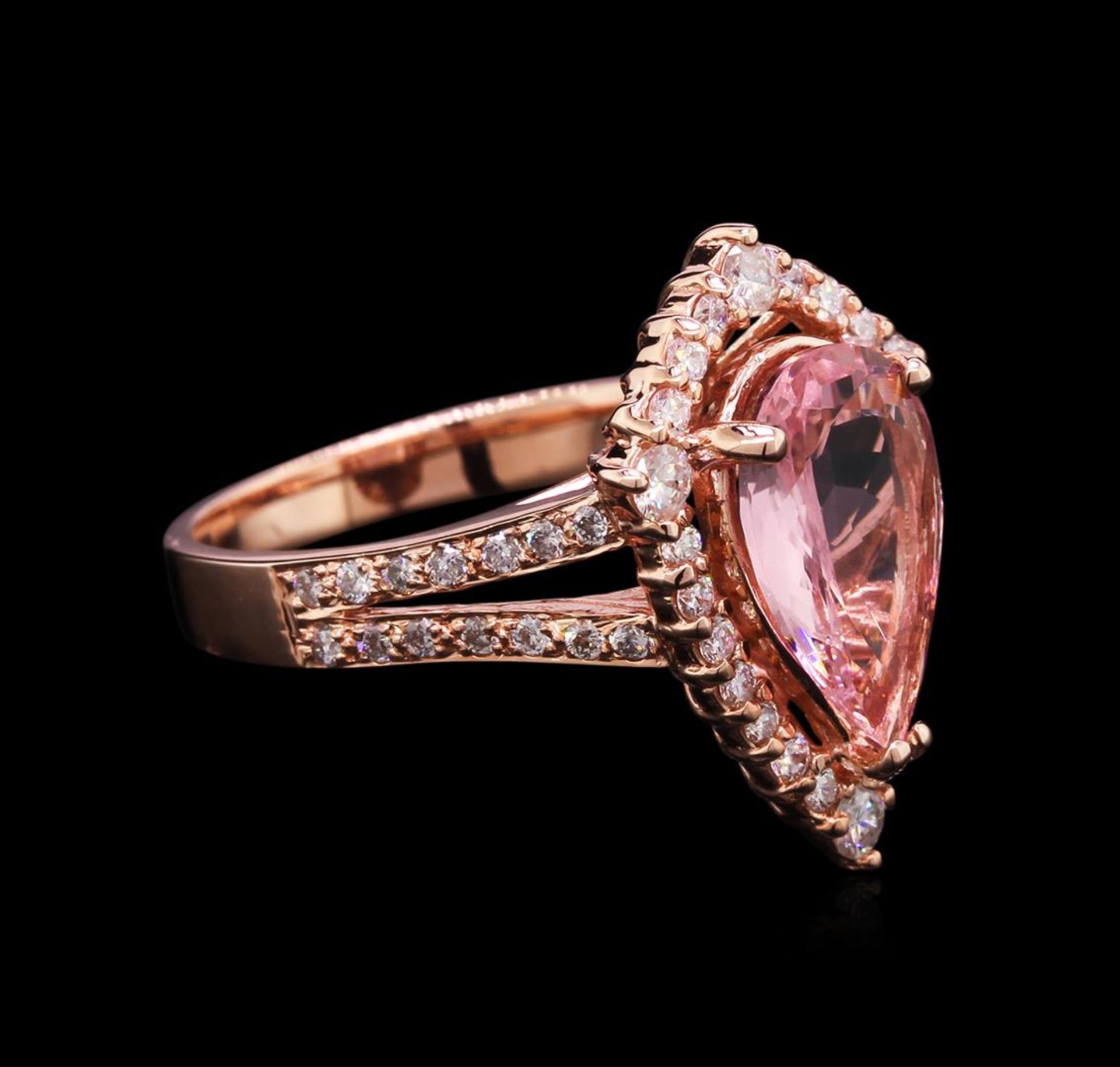 2.27 ctw Pink Tourmaline and Diamond Ring - 14KT Rose Gold - Image 2 of 2