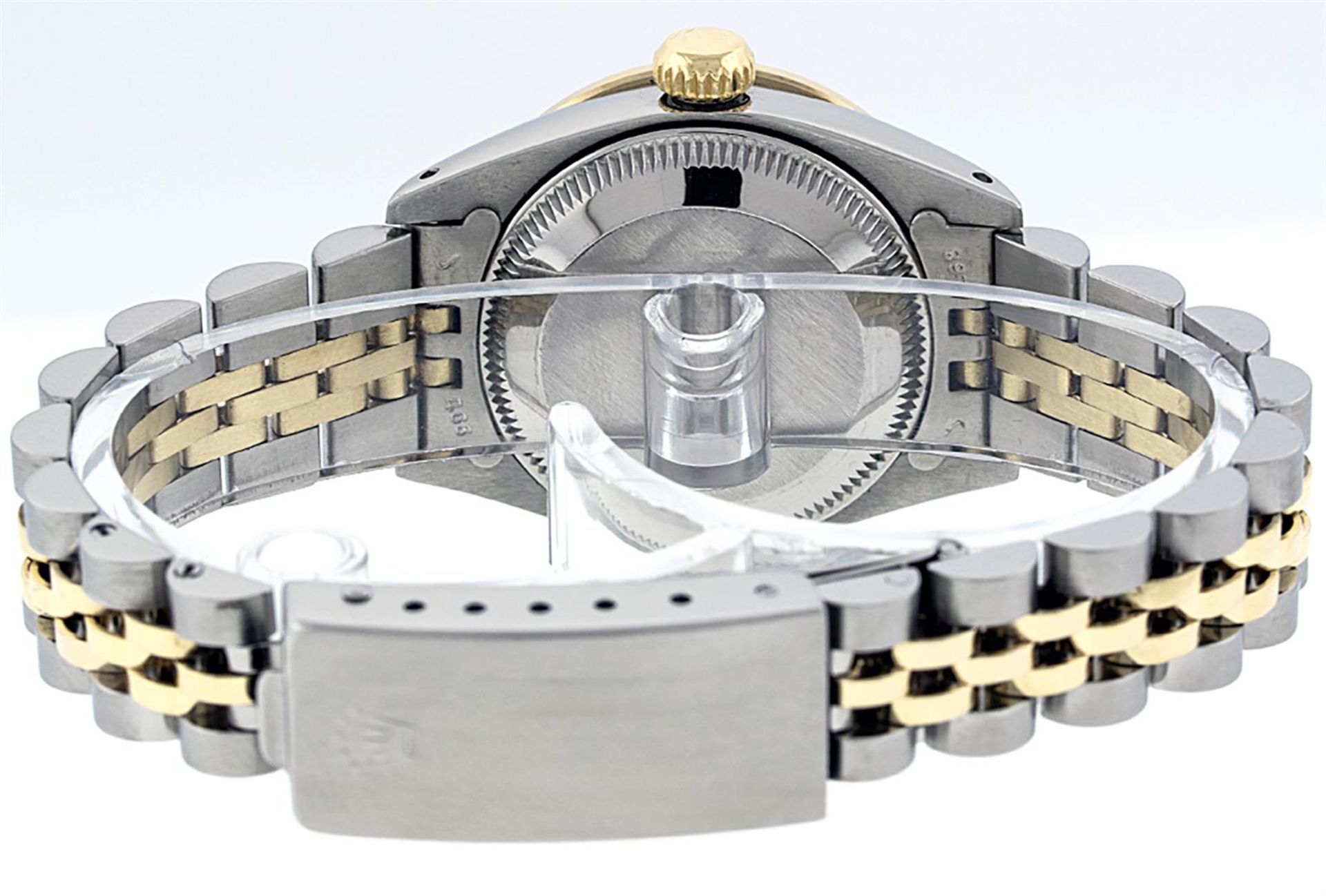 Rolex Ladies 2 Tone Pink MOP Diamond & Sapphire String Datejust Wristwatch - Image 6 of 9