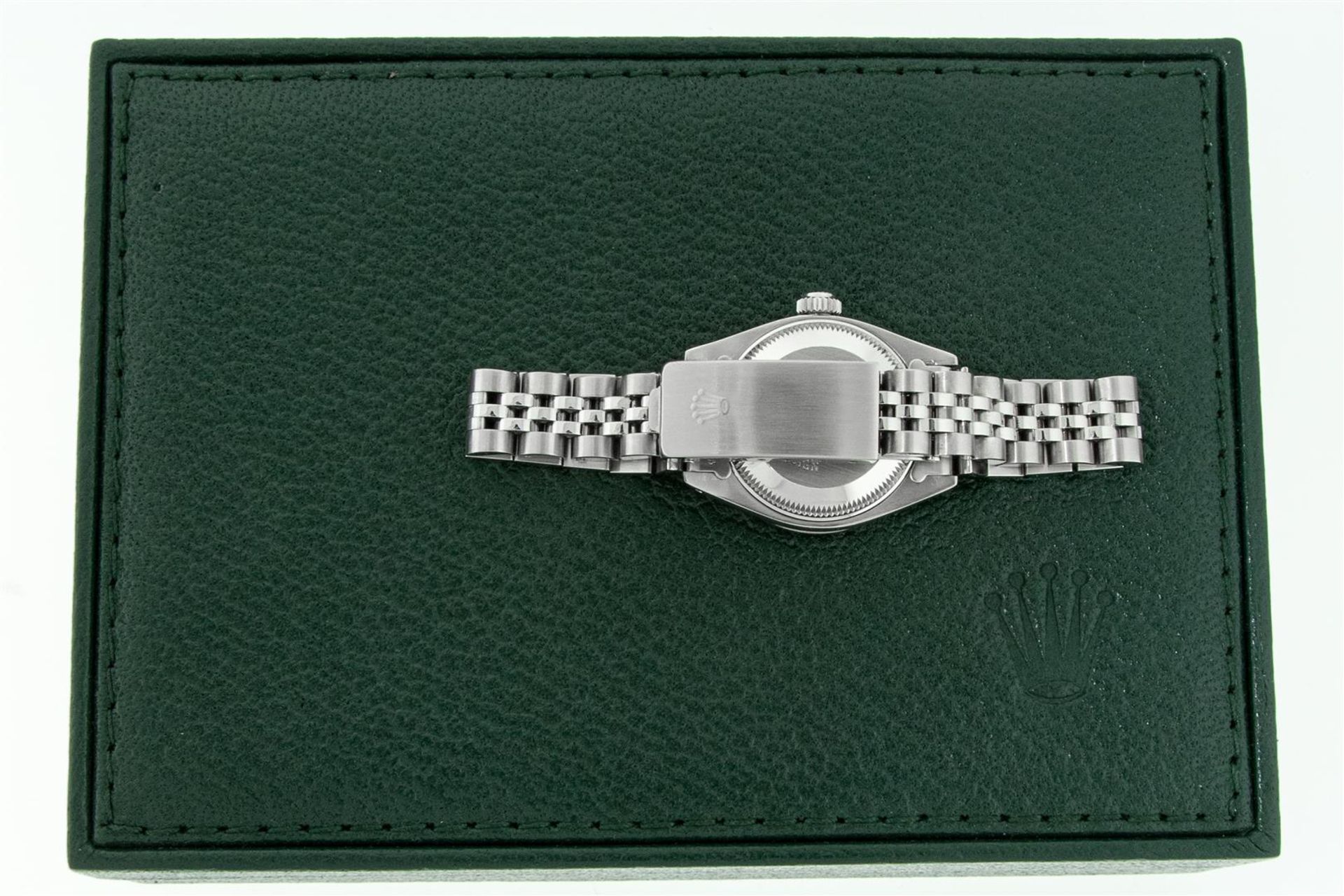 Rolex Ladies Stainless Steel 26MM Green Diamond Lugs Oyster Perpetual Datejust W - Image 8 of 9