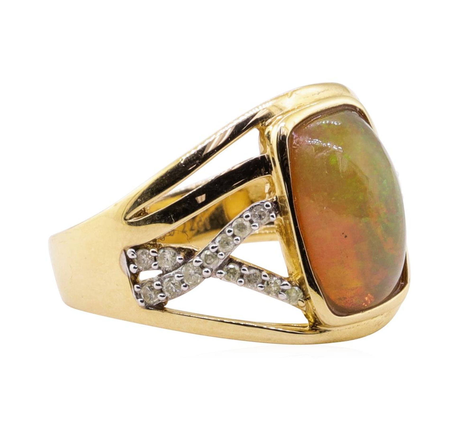 2.75 ctw Opal and Diamond Ring - 14KT Yellow Gold - Image 2 of 5