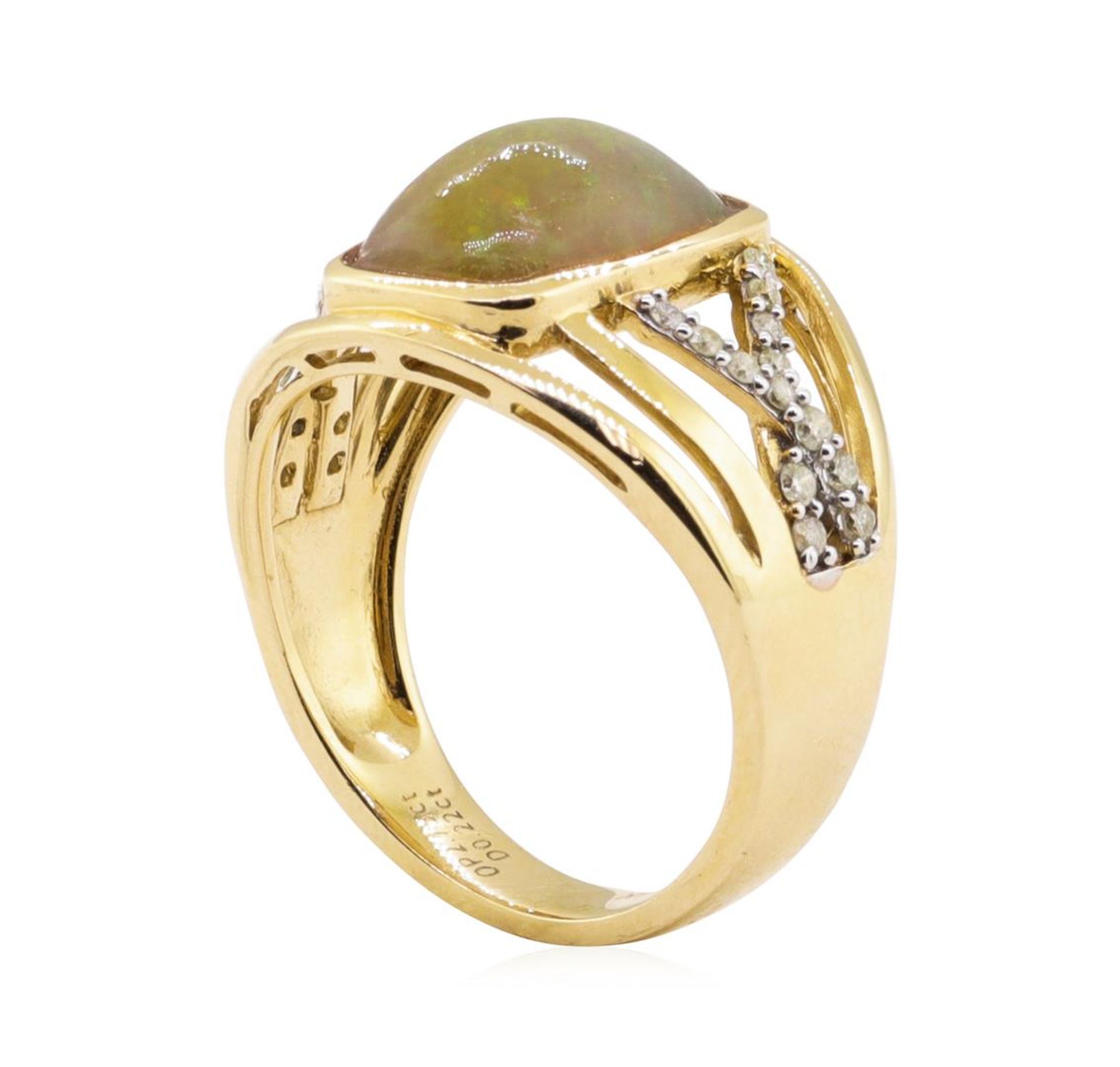 2.75 ctw Opal and Diamond Ring - 14KT Yellow Gold - Image 4 of 5