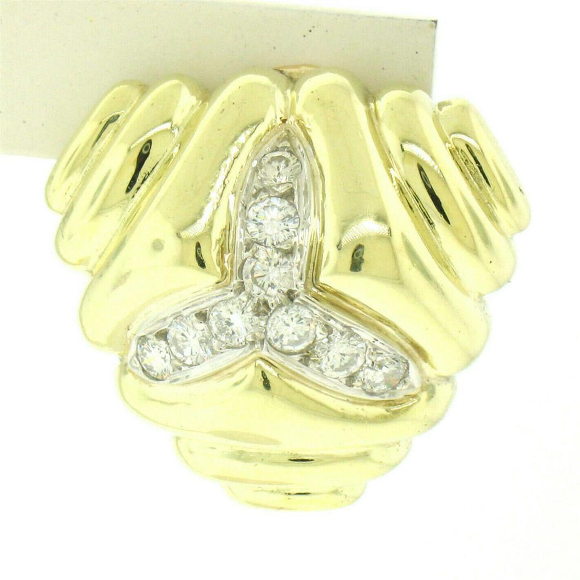 14kt Yellow Gold 1.80 ctw Diamond Triangular Earrings - Image 2 of 4